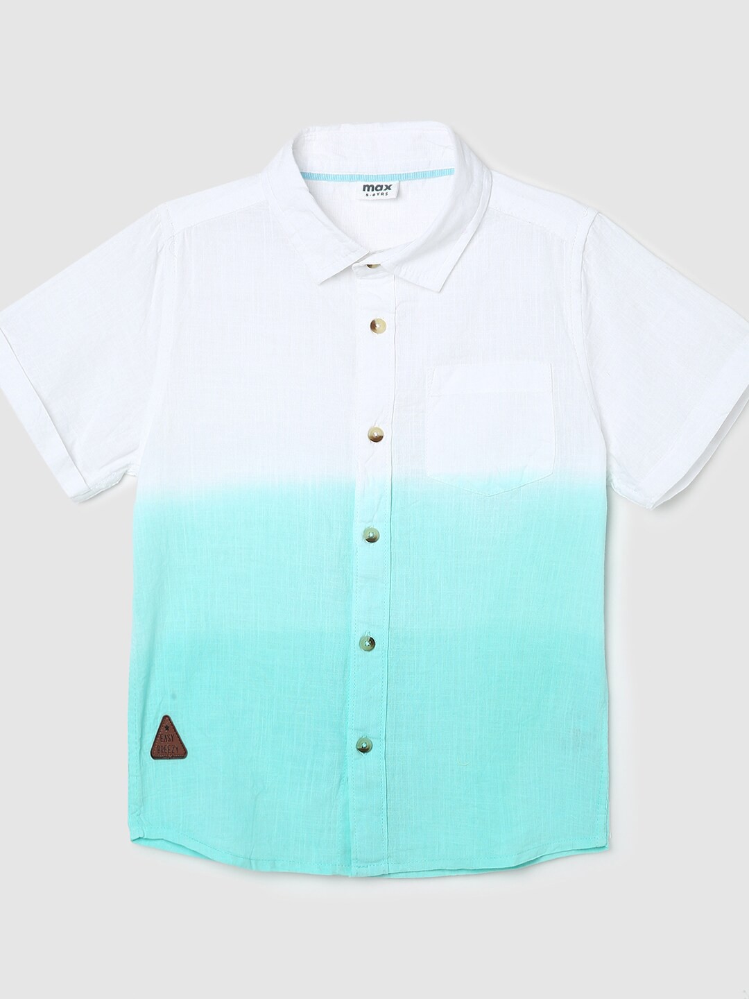 

max Boys Ombre Printed Pure Cotton Casual Shirt, White