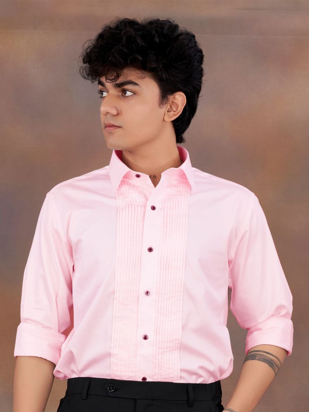 

FRENCH CROWN Men Standard Casual Cotton Shirt, Pink