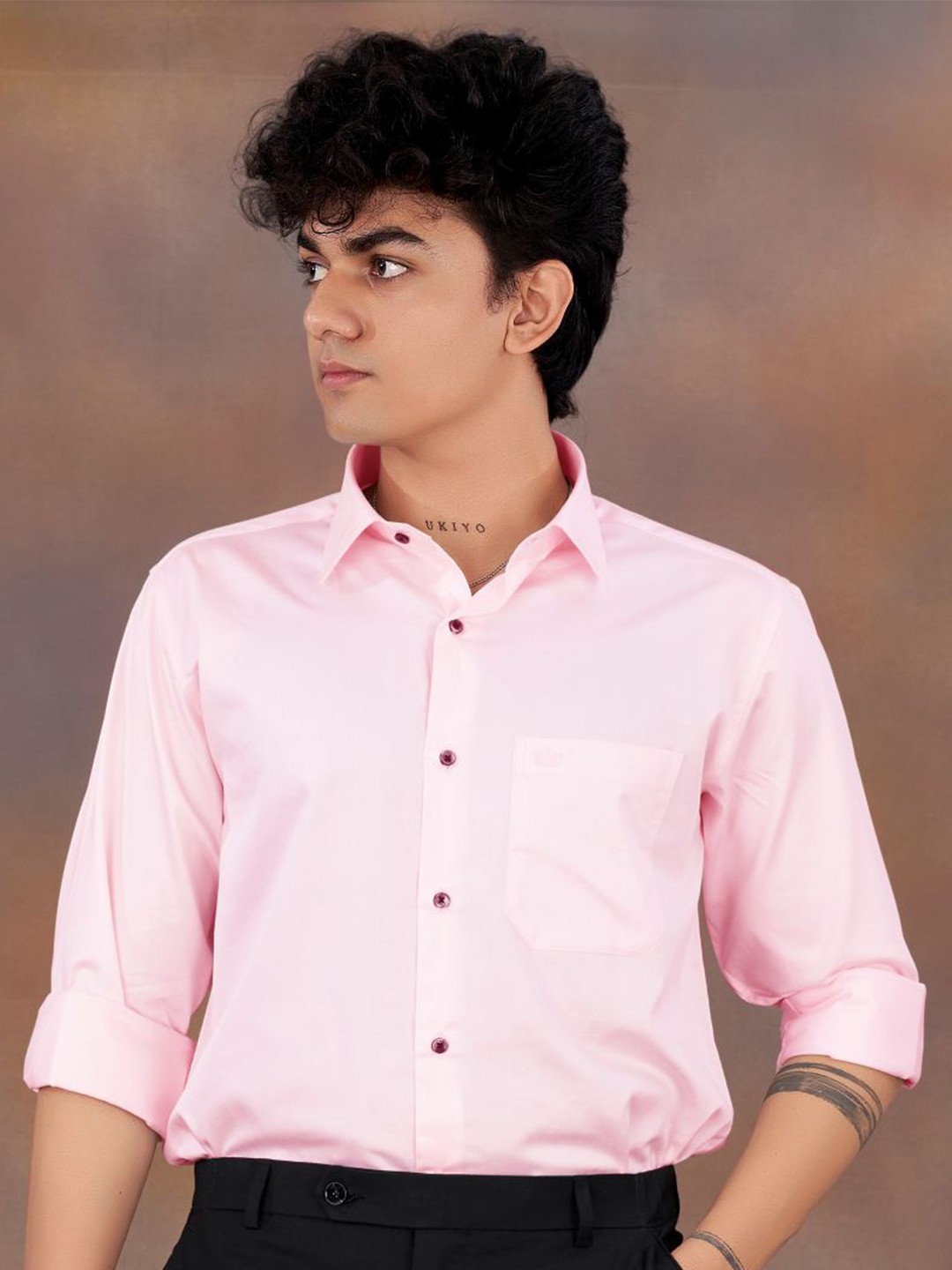 

FRENCH CROWN Men Standard Casual Cotton Shirt, Pink