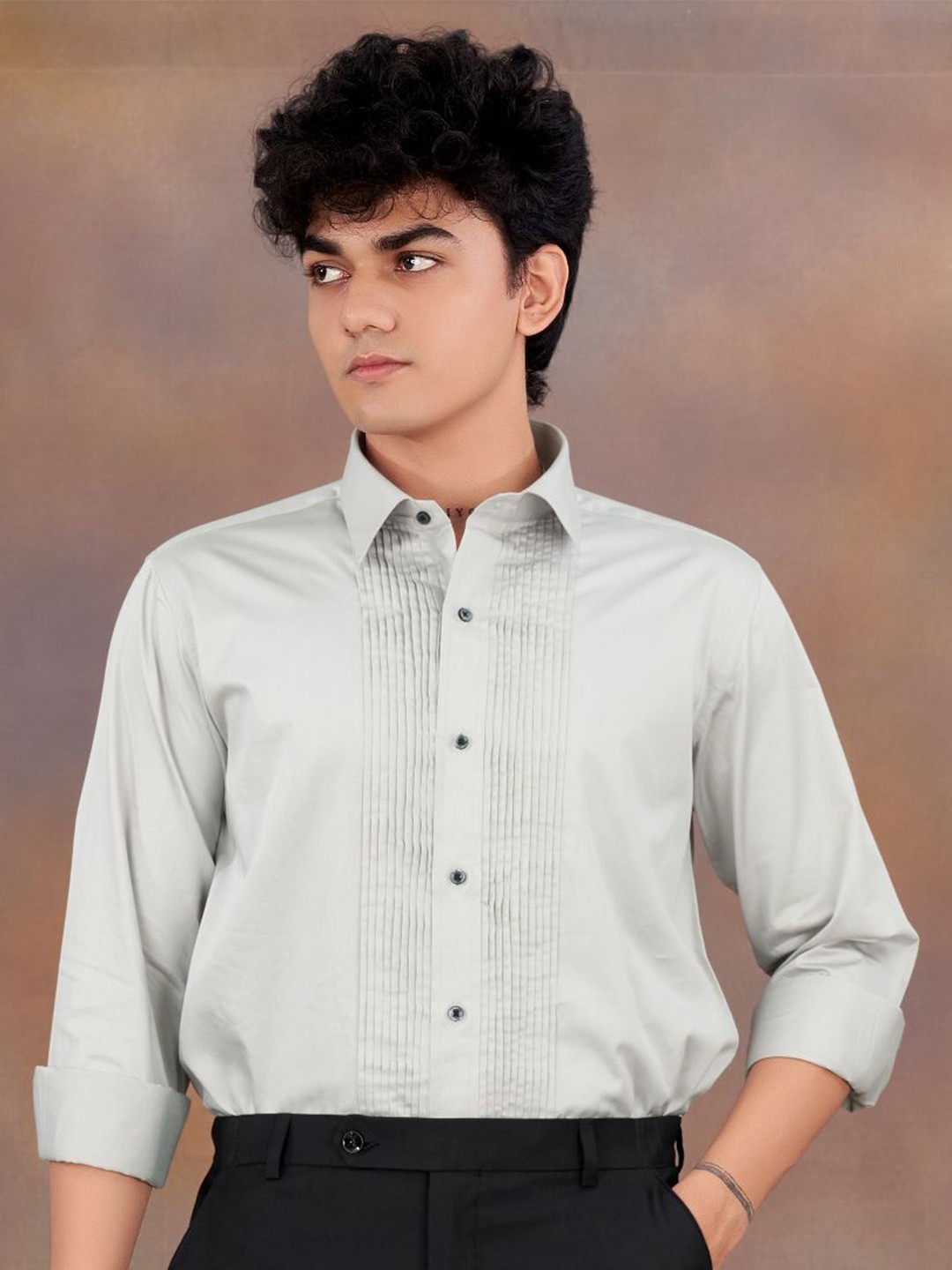 

FRENCH CROWN Men Standard Casual Cotton Shirt, Grey