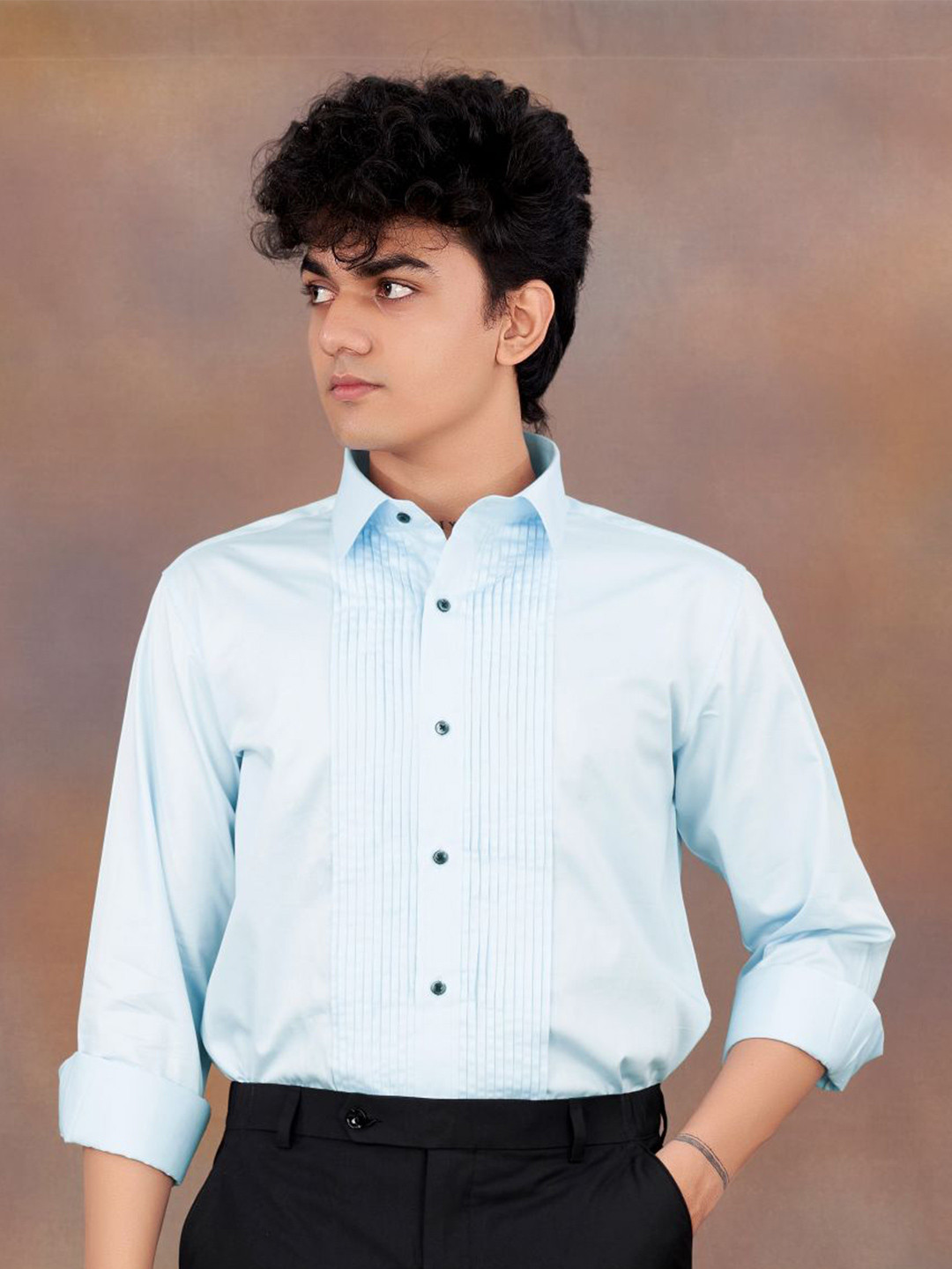 

FRENCH CROWN Men Standard Casual Cotton Shirt, Blue