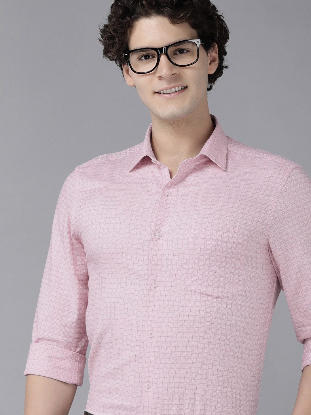 

Arrow Pure Cotton Original Slim Fit Checked Formal Shirt, Pink