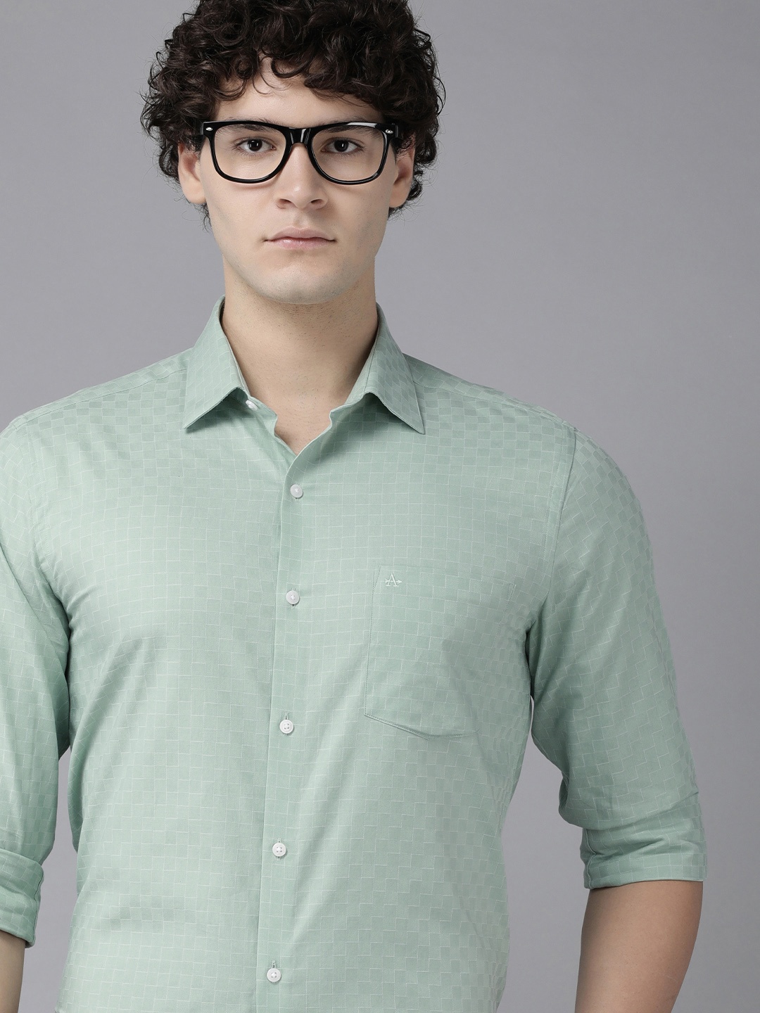 

Arrow Original Slim Fit Pure Cotton Checked Formal Shirt, Green