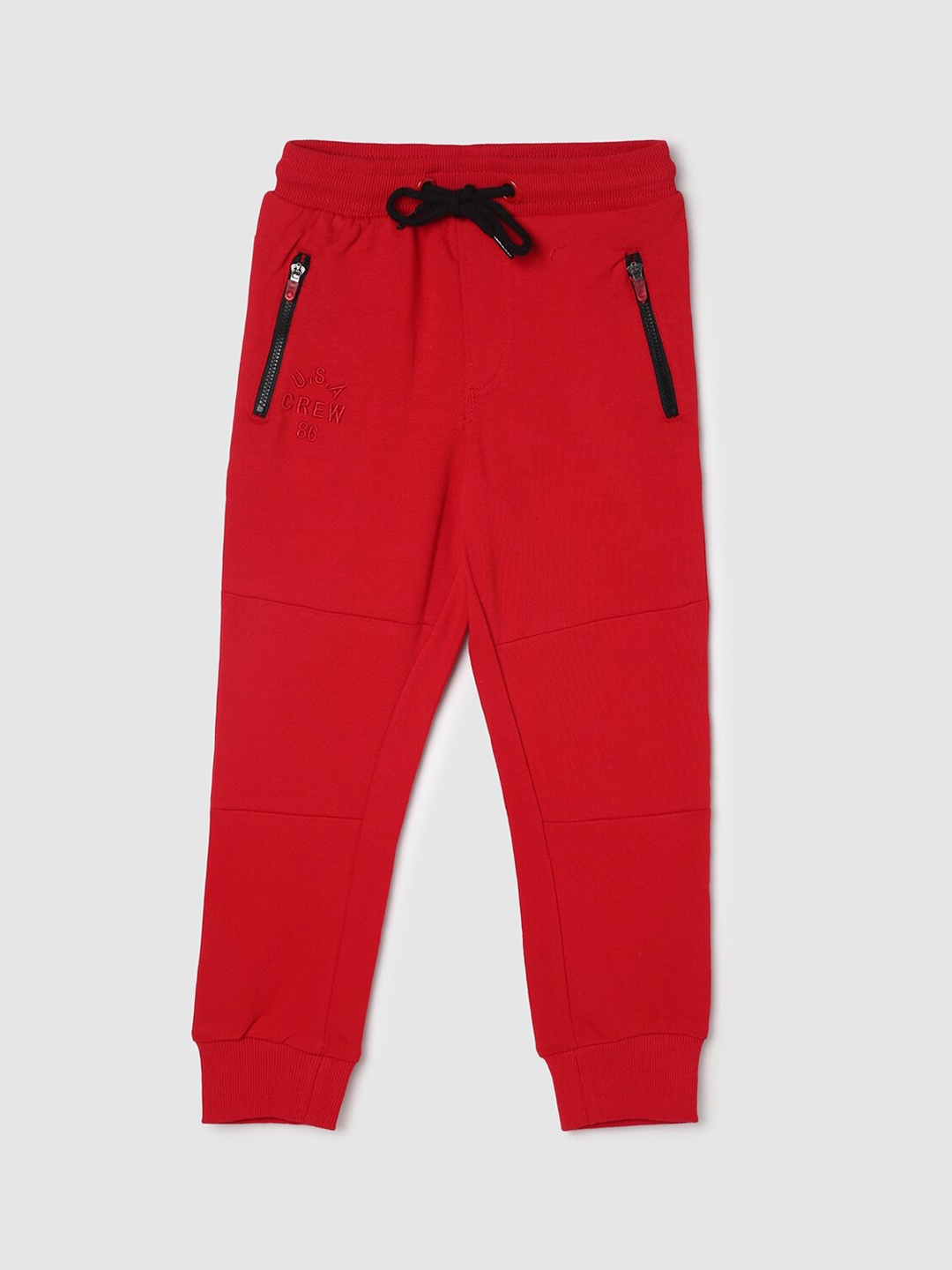 

max Boys Regular-Fit Pure Cotton Jogger, Red