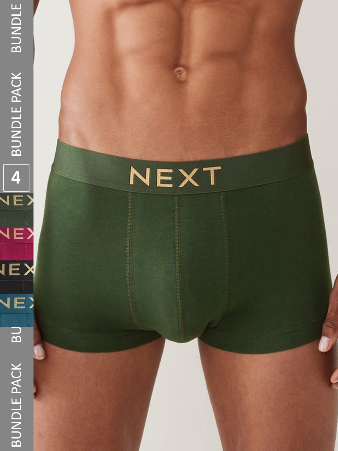 

NEXT Men Pack Of 4 Solid Trunks, Green