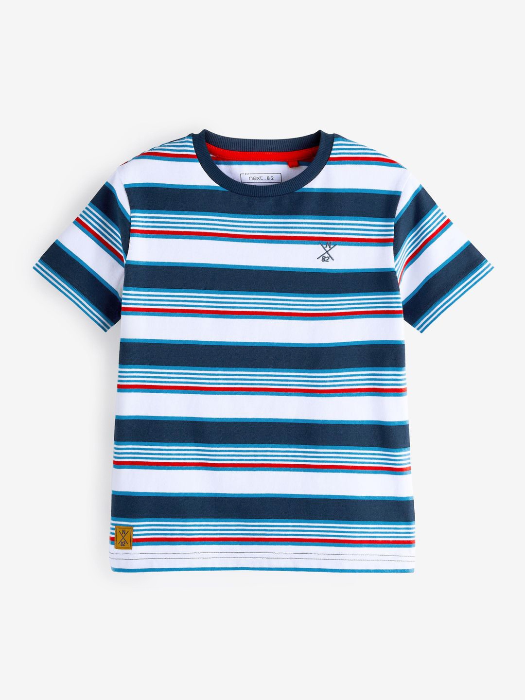 

NEXT Boys Pure Cotton Striped T-shirt, Blue