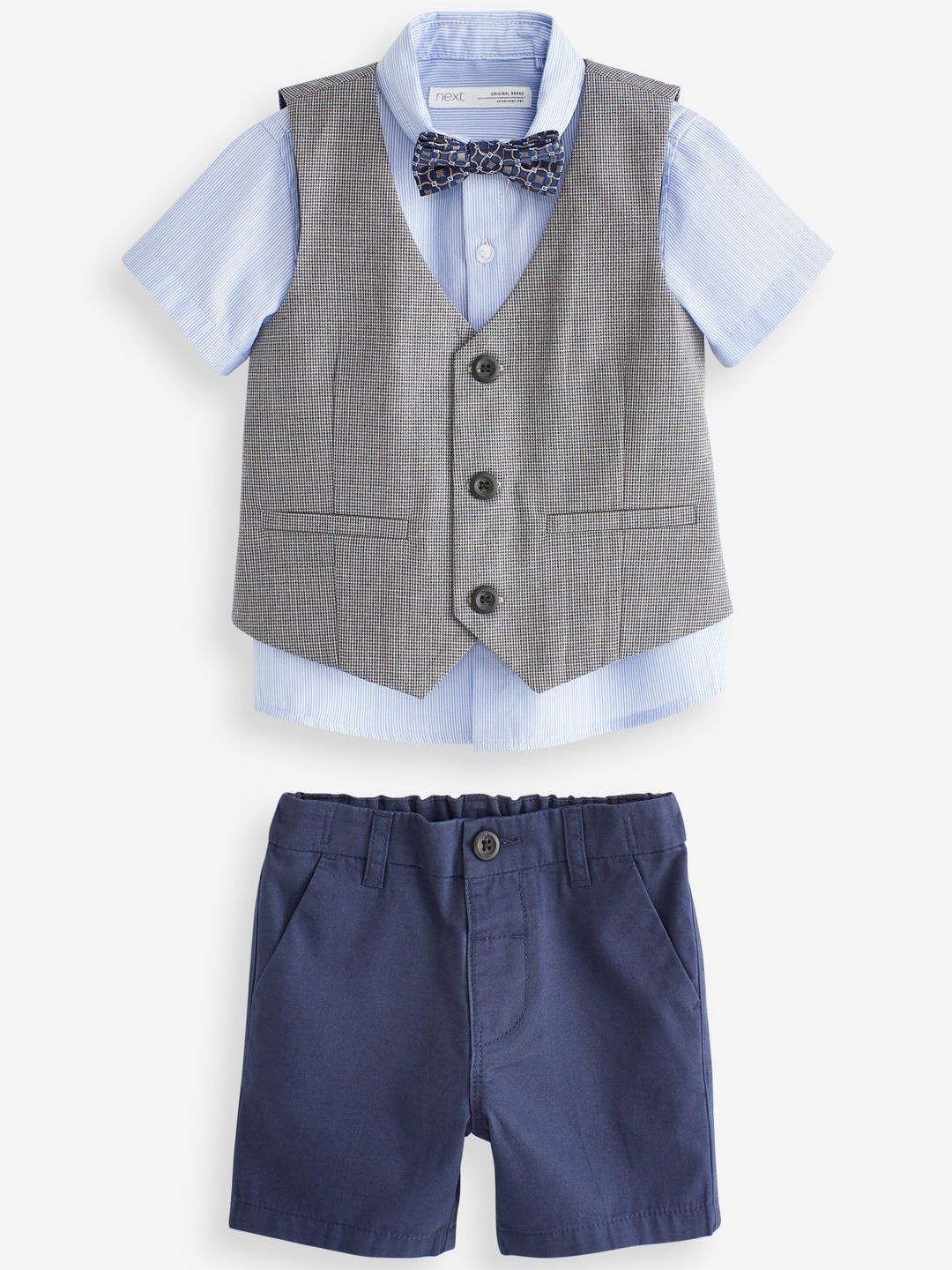 

NEXT Boys Clothing Set With Waistcoat & Bow Tie, Blue