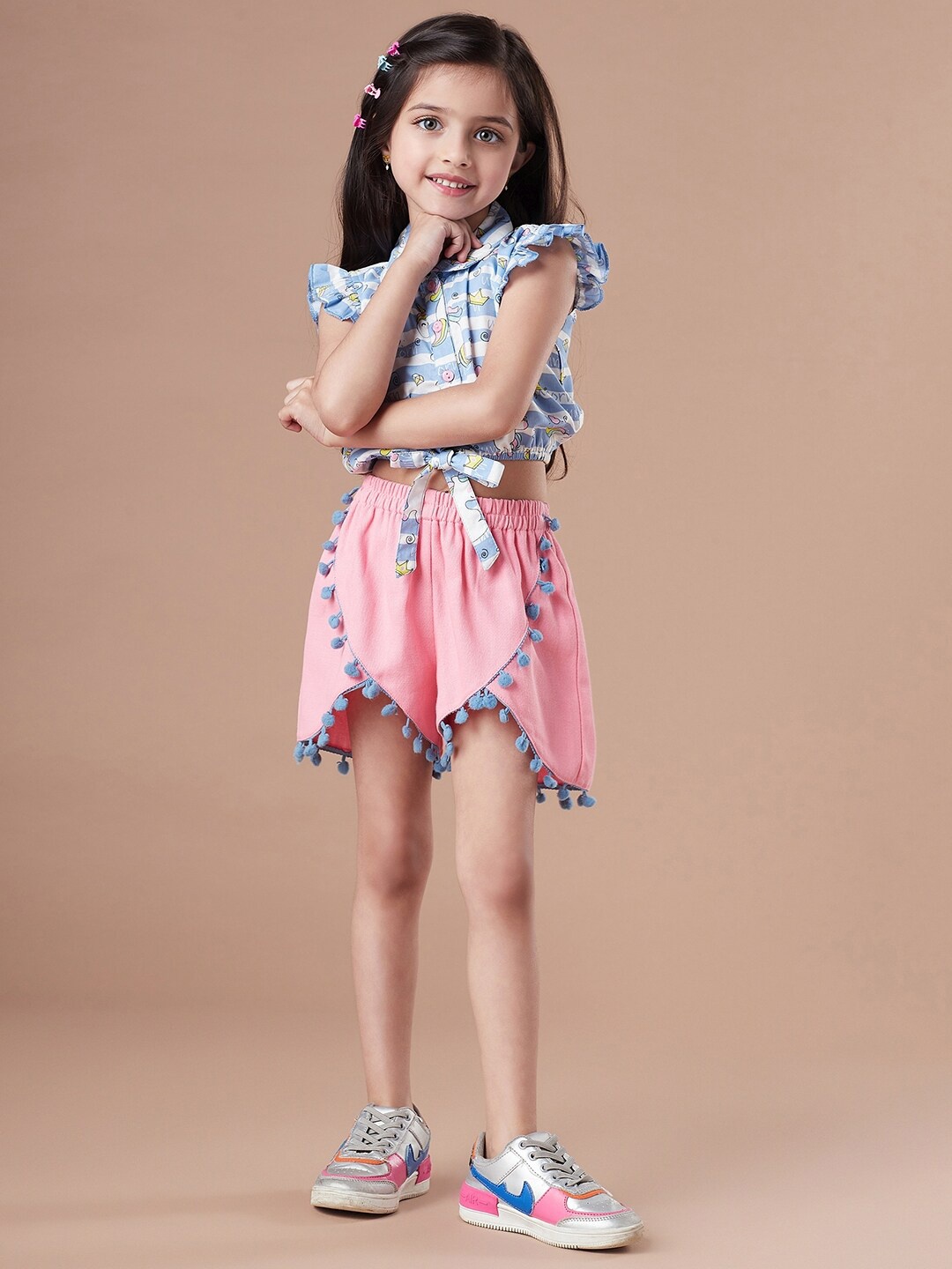 

pspeaches Girls Top with Shorts, Blue