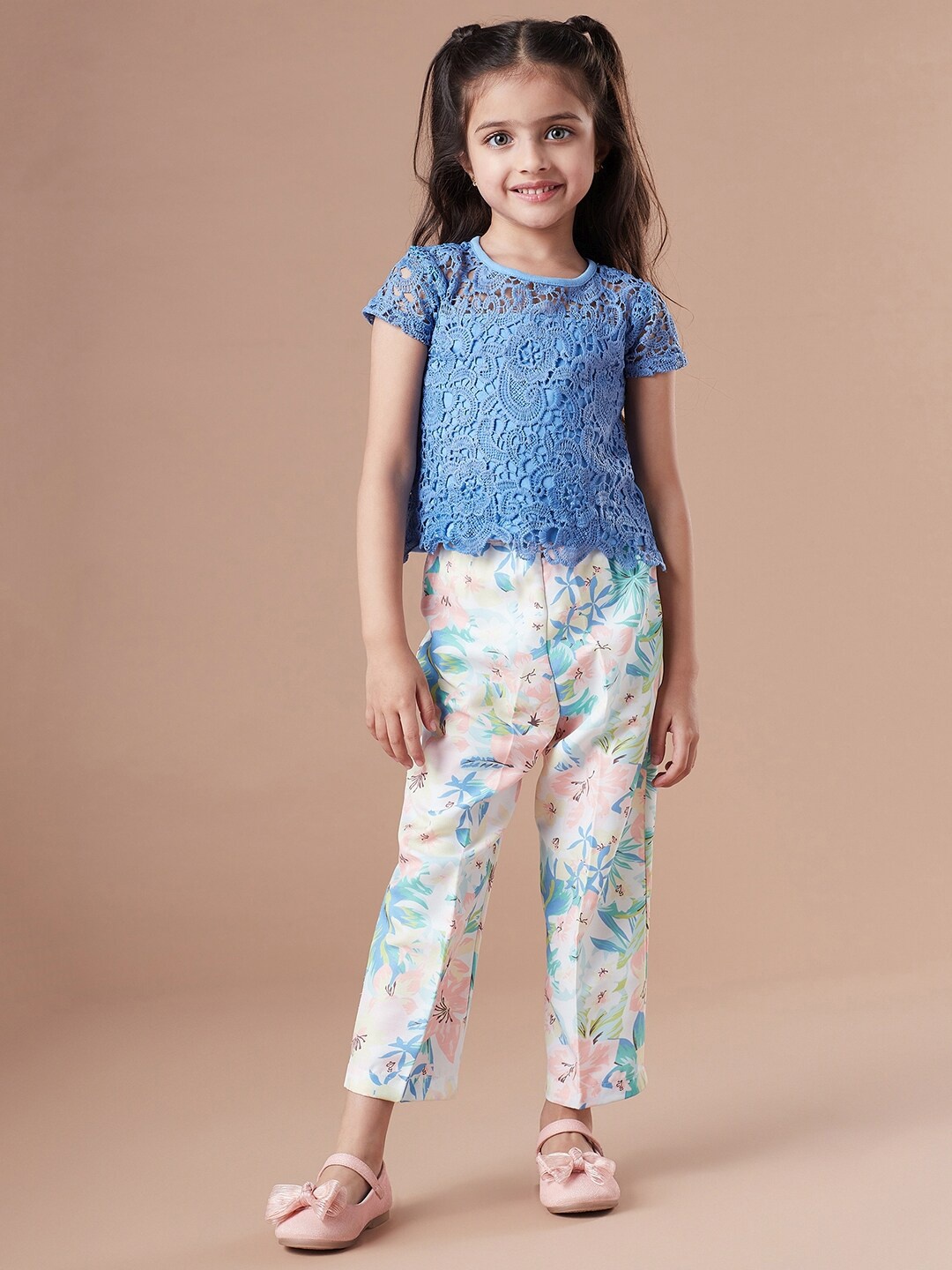 

pspeaches Girls Top with Trousers, Blue