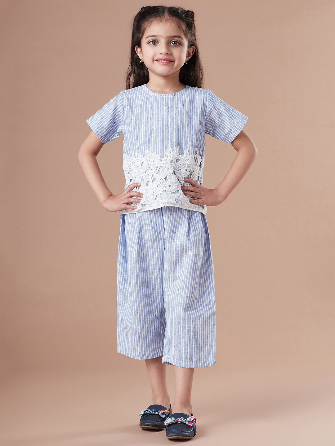 

pspeaches Girls Top with Trousers, White