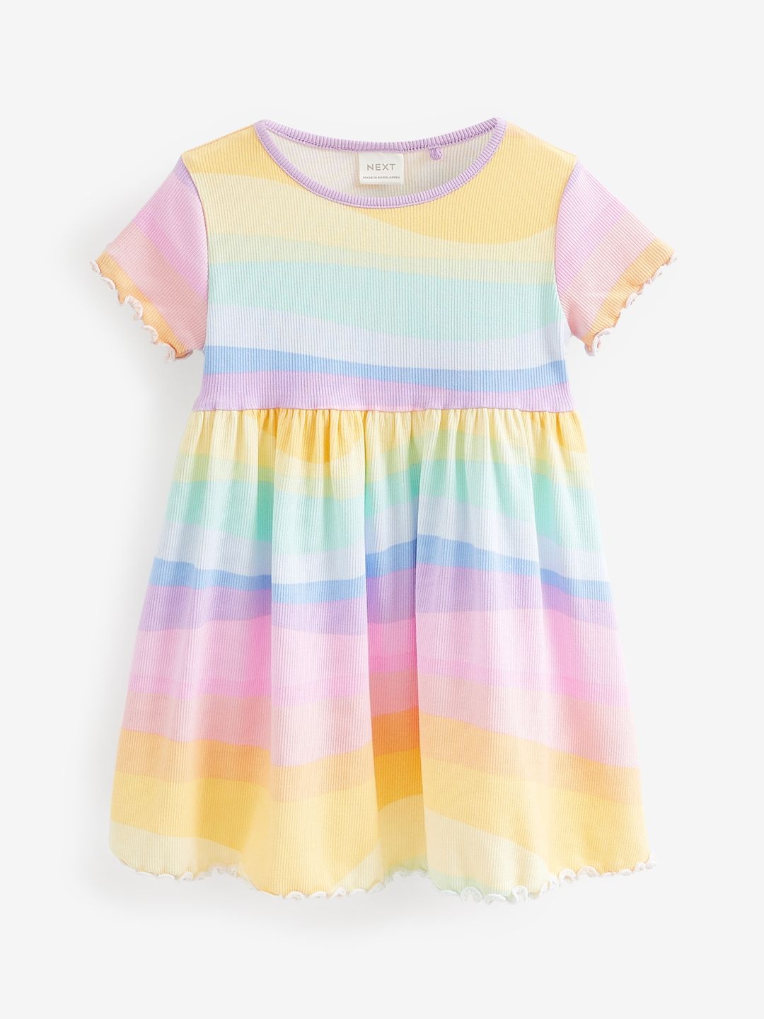 

NEXT Infant Girls Striped Fit & Flare Dress, Green