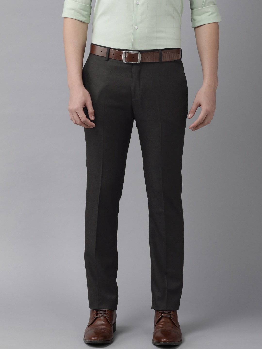 

Arrow Men Mid-Rise Tailored Trousers, Black