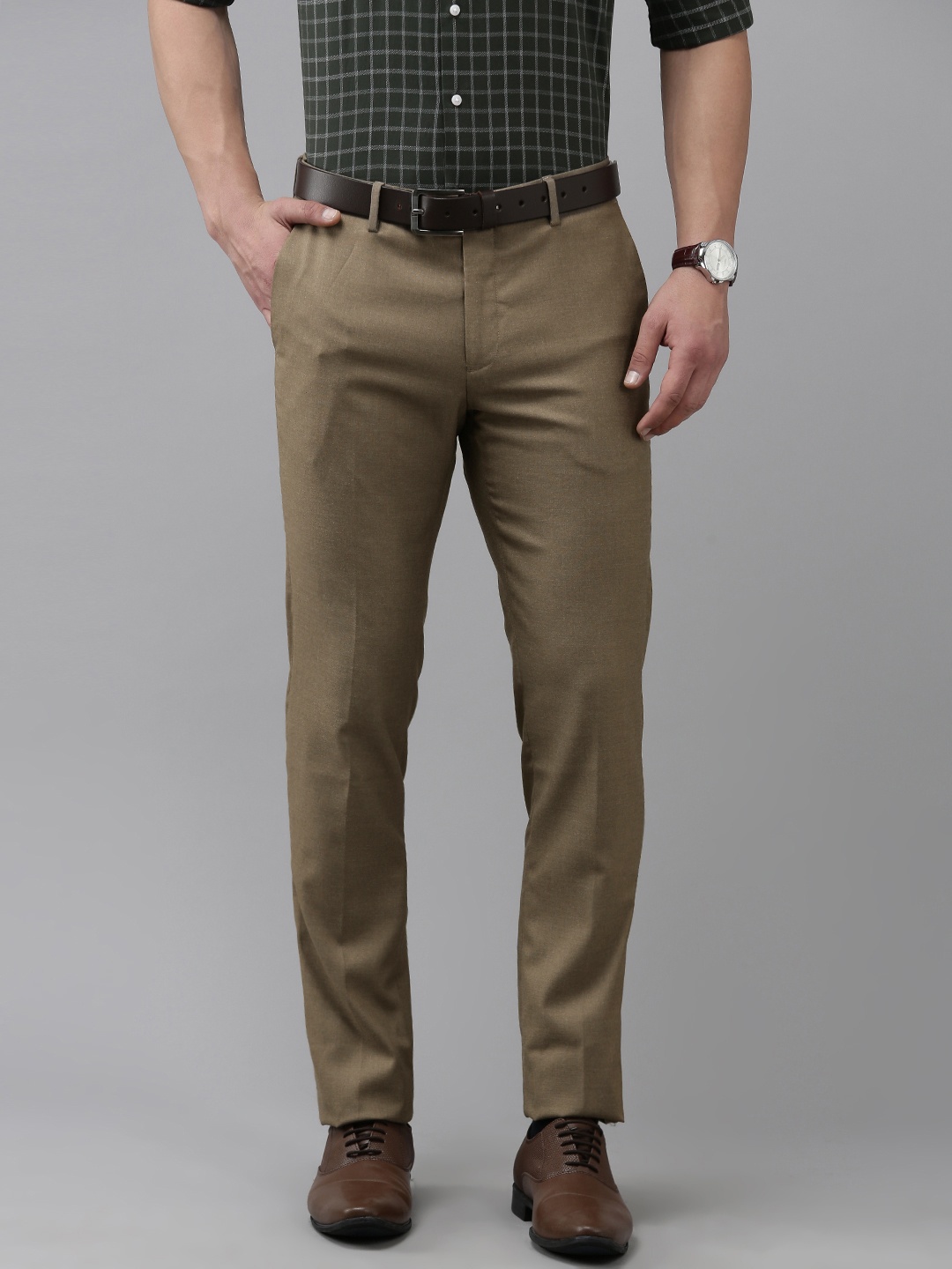 Arrow Men Tailored Formal Trousers, Brown