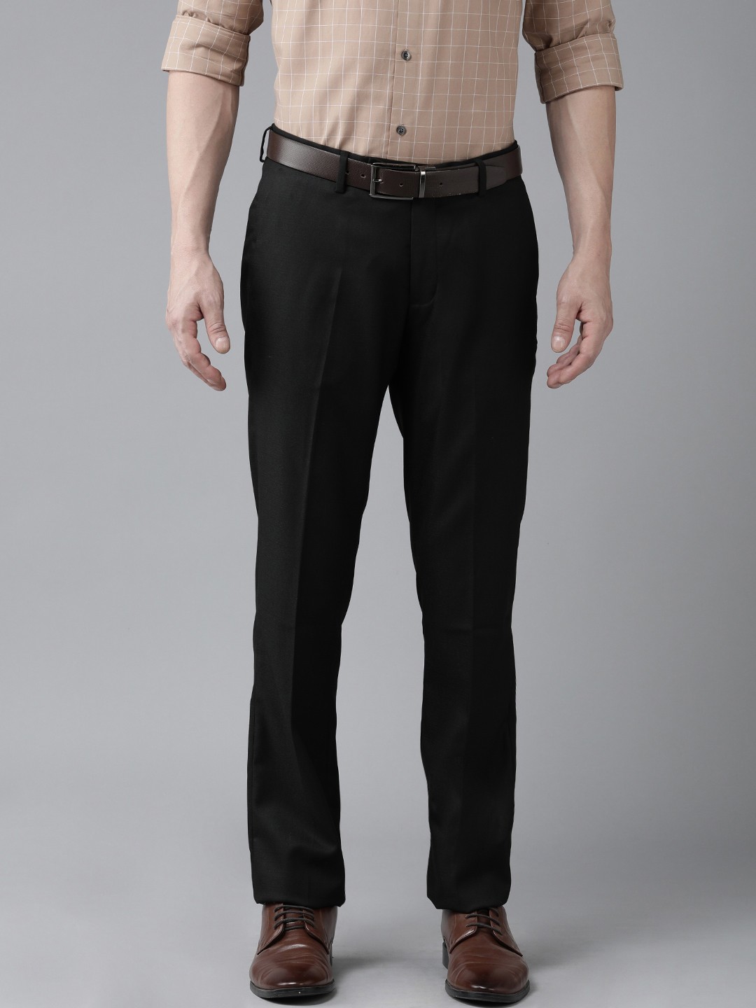 

Arrow Men Tailored Fit Formal Trousers, Black