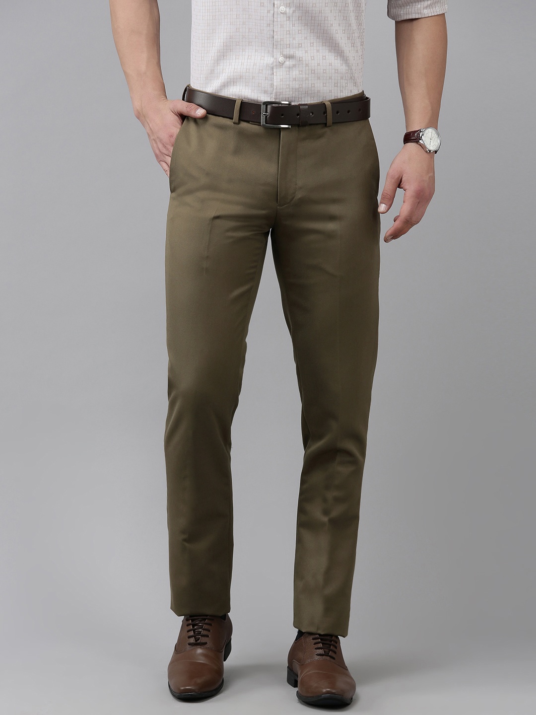 

Arrow Men Tailored Formal Trousers, Khaki