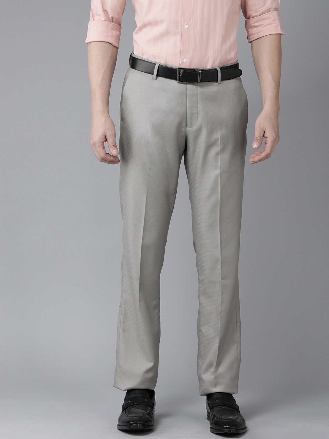 

Arrow Men Tailored Fit Formal Trousers, Grey