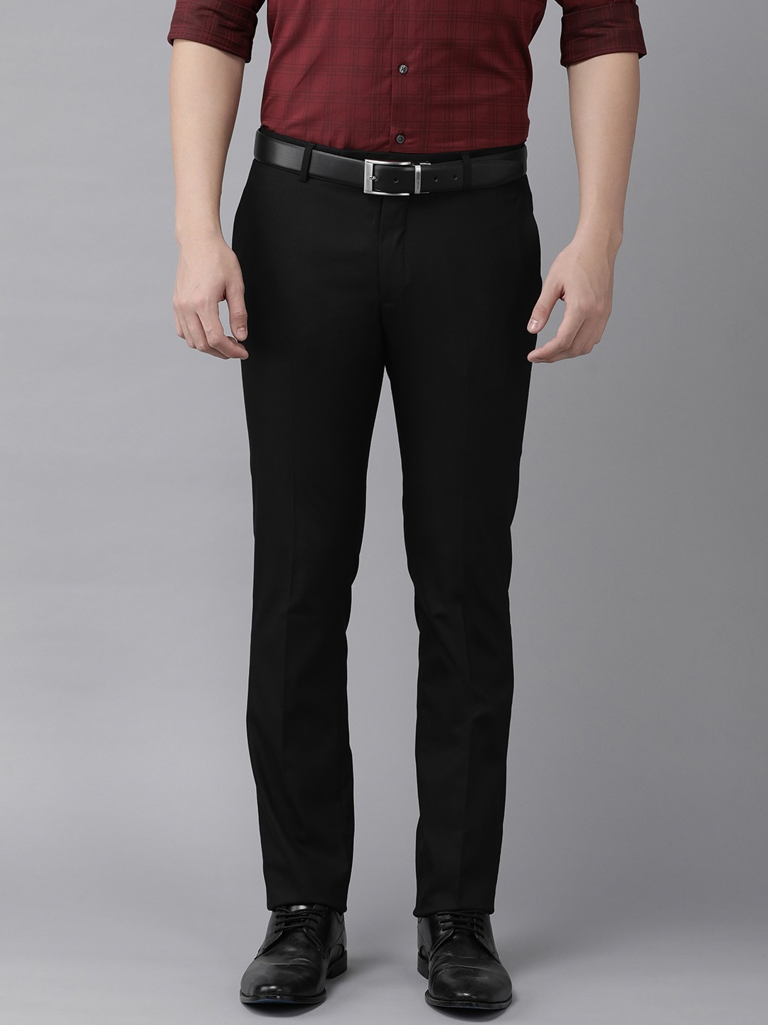 

Arrow Men Tailored Fit Formal Trousers, Black