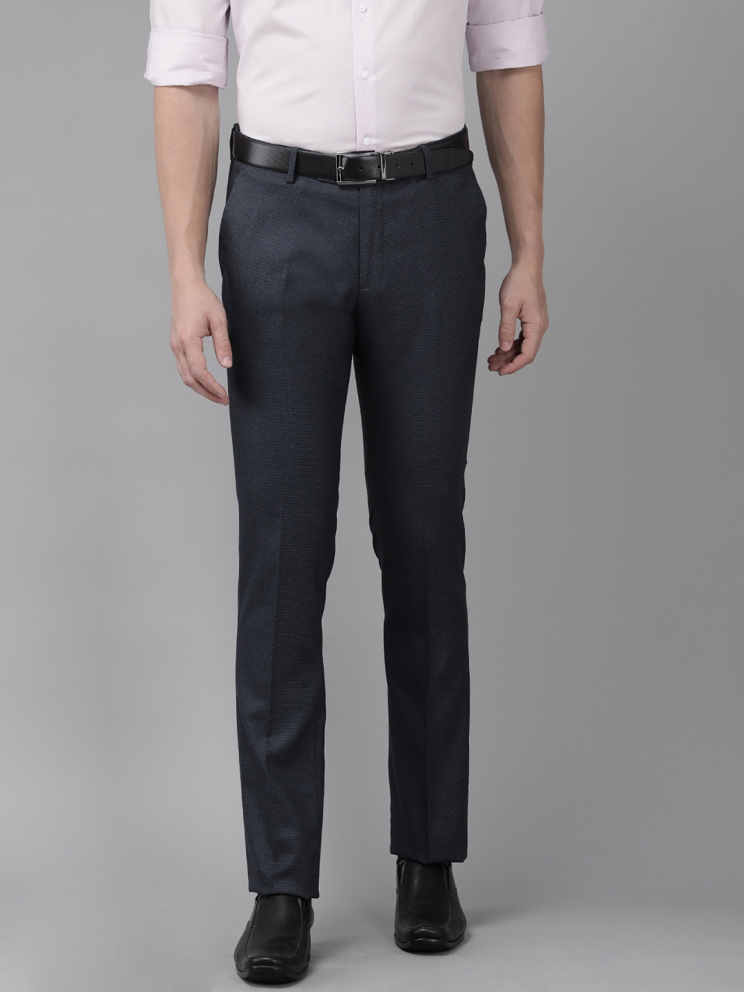 Arrow Men Tailored Fit Formal Trousers, Blue