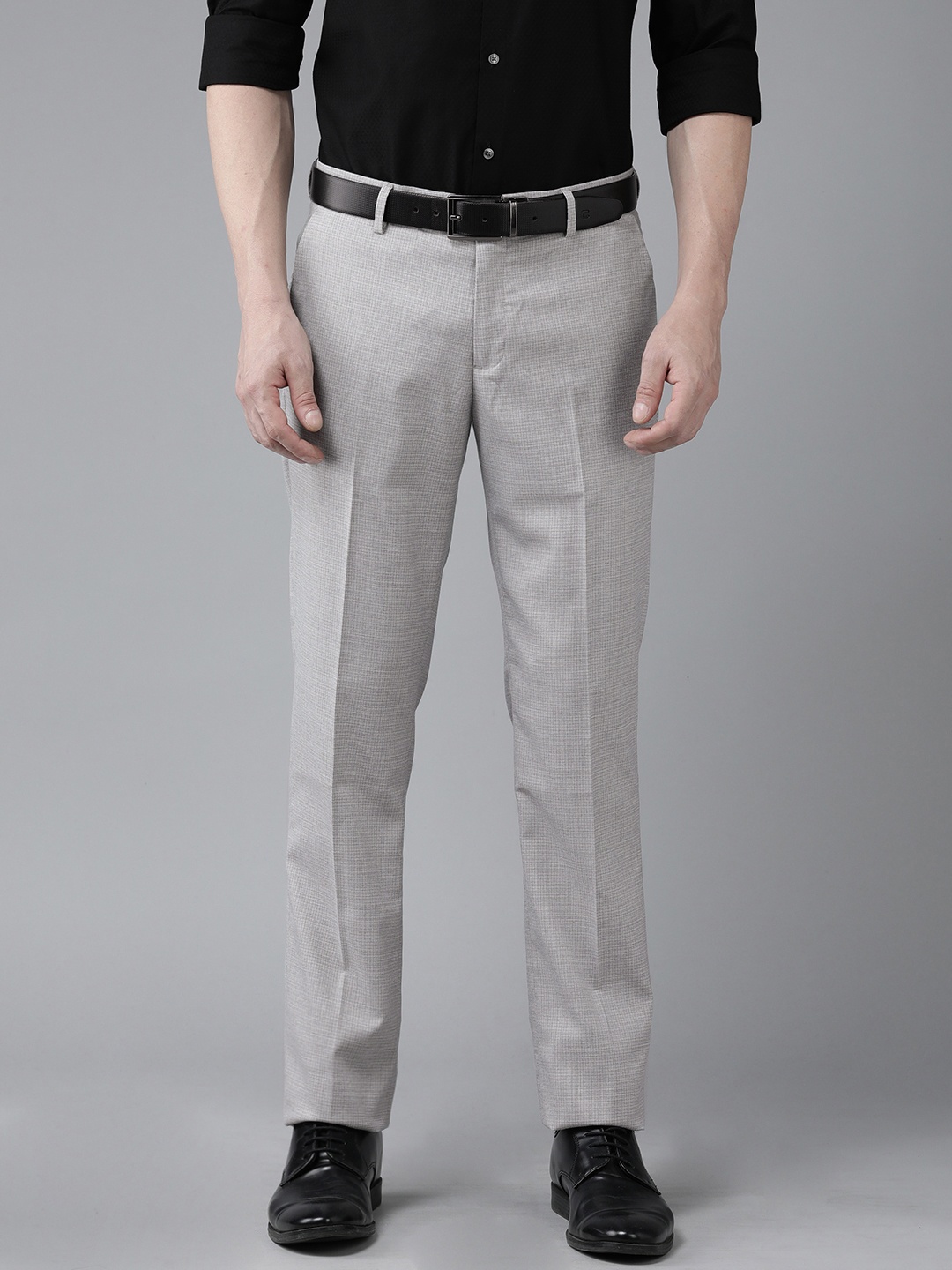 

Arrow Men Textured Tailored Formal Trousers, Grey