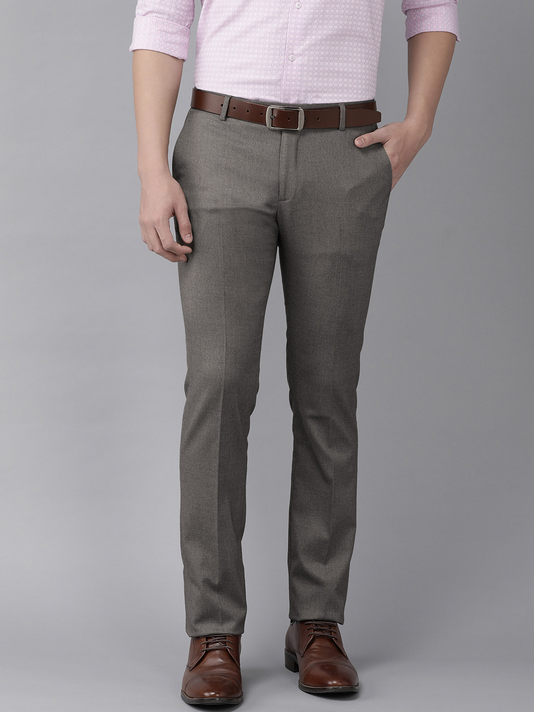 

Arrow Men Tailored Fit Formal Trousers, Grey