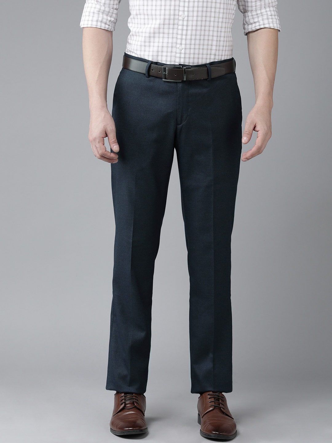 Arrow Men Tailored Formal Trousers, Navy blue