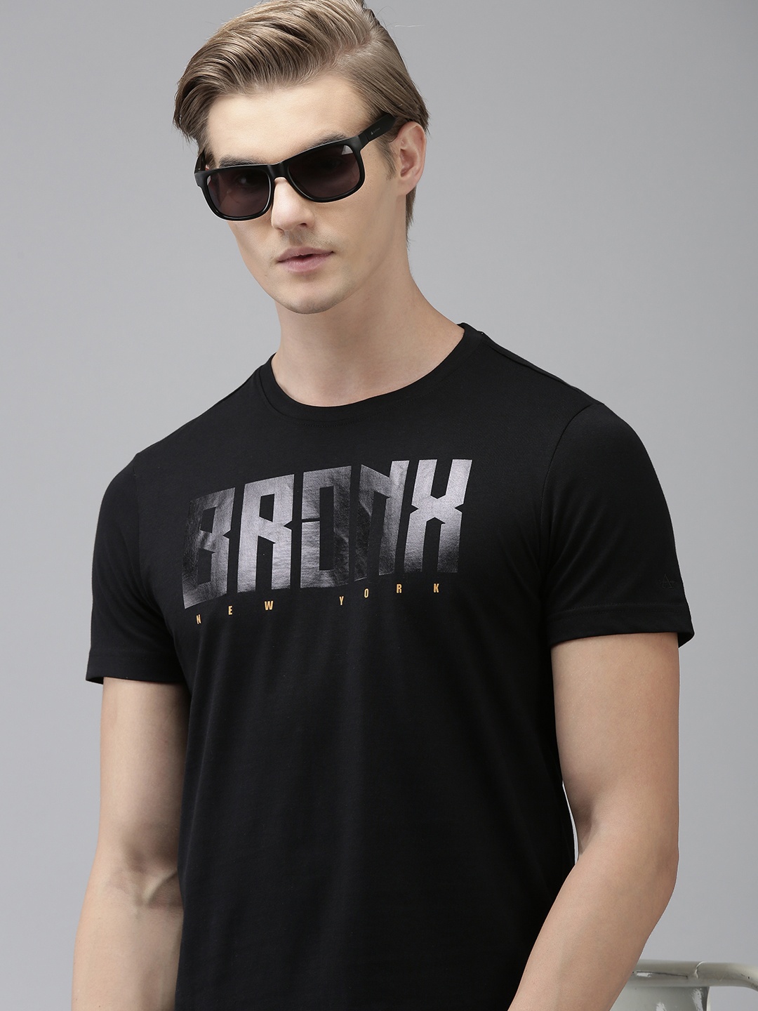 

Arrow Typography Printed Pure Cotton T-shirt, Black