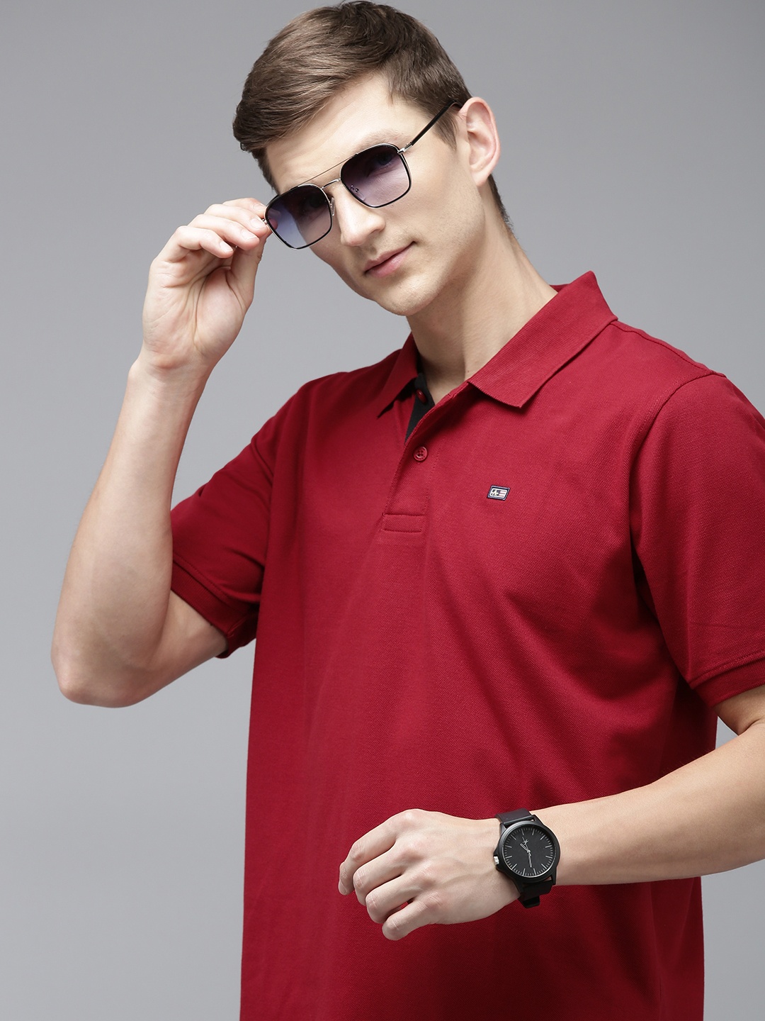 

Arrow Men Solid Polo Collar Pure Cotton T-shirt, Red