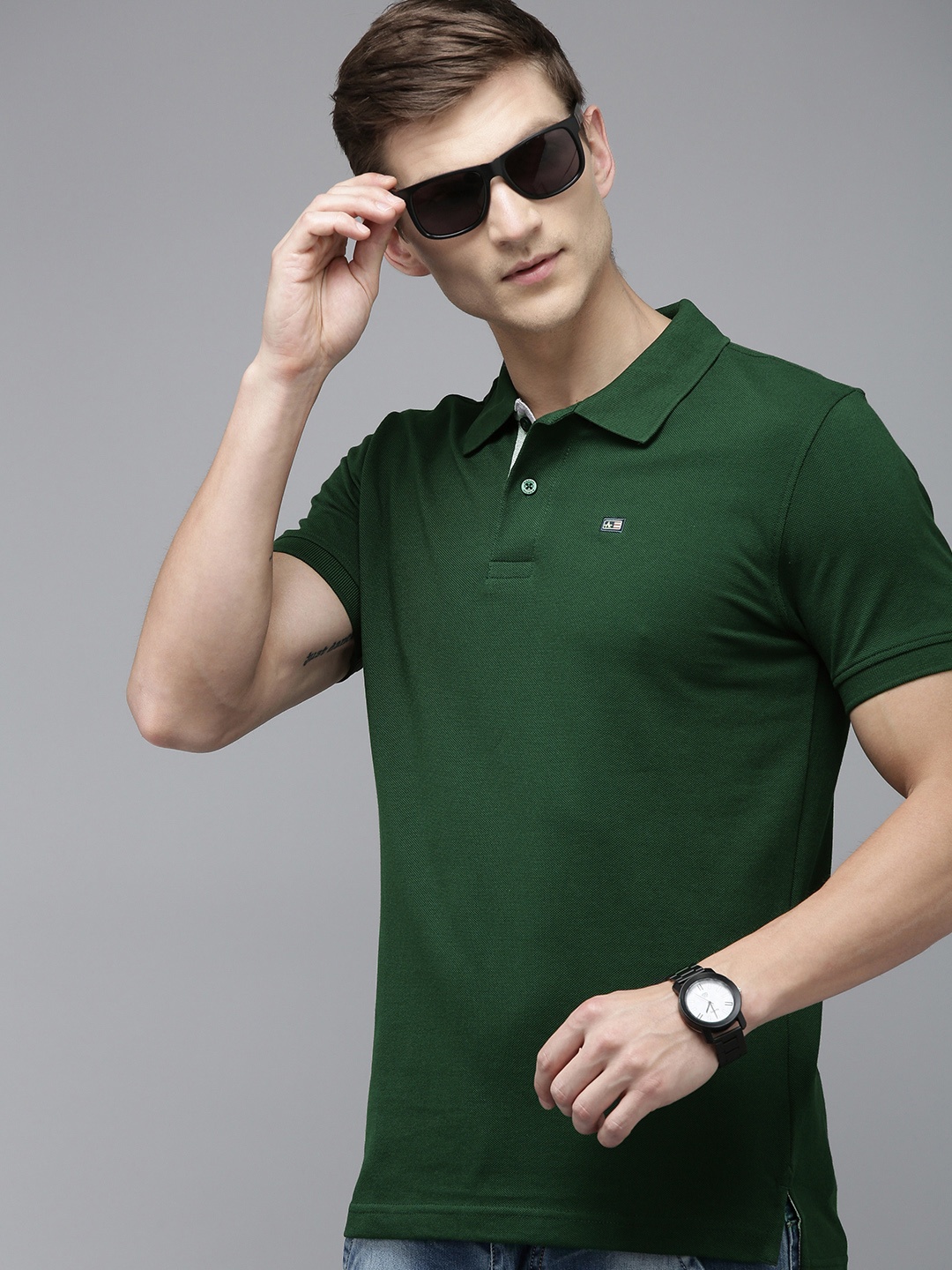 

Arrow Polo Collar T-shirt, Green
