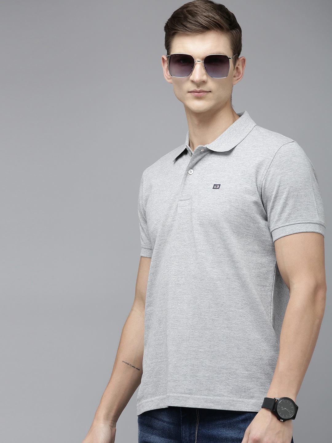 

Arrow Polo Collar T-shirt, Grey