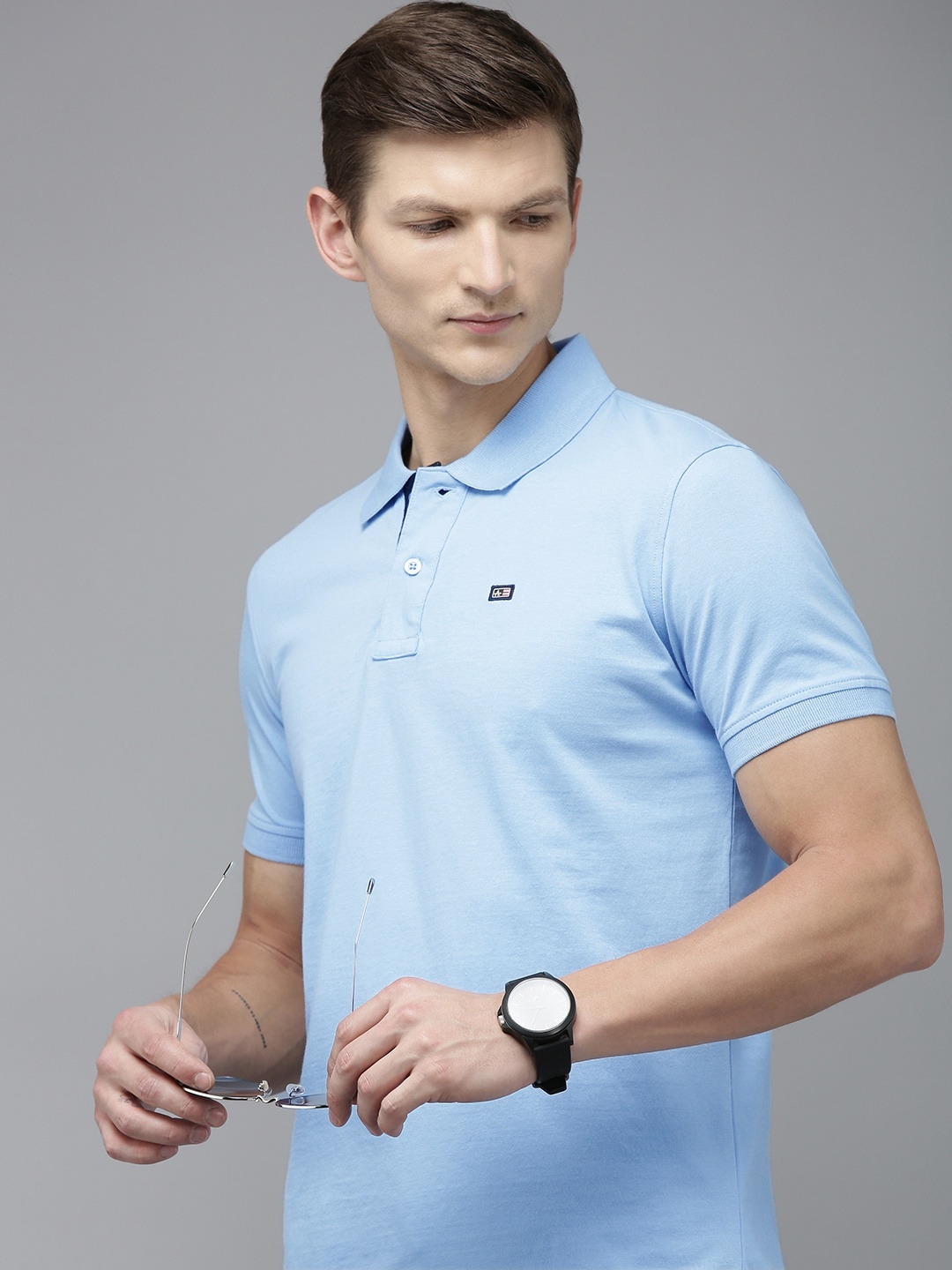 

Arrow Polo Collar Pure Cotton T-shirt, Blue