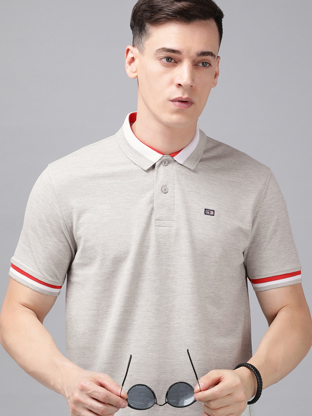 

Arrow Polo Collar T-shirt, Grey