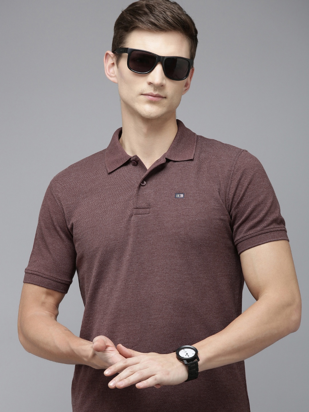 

Arrow Polo Collar T-shirt, Brown