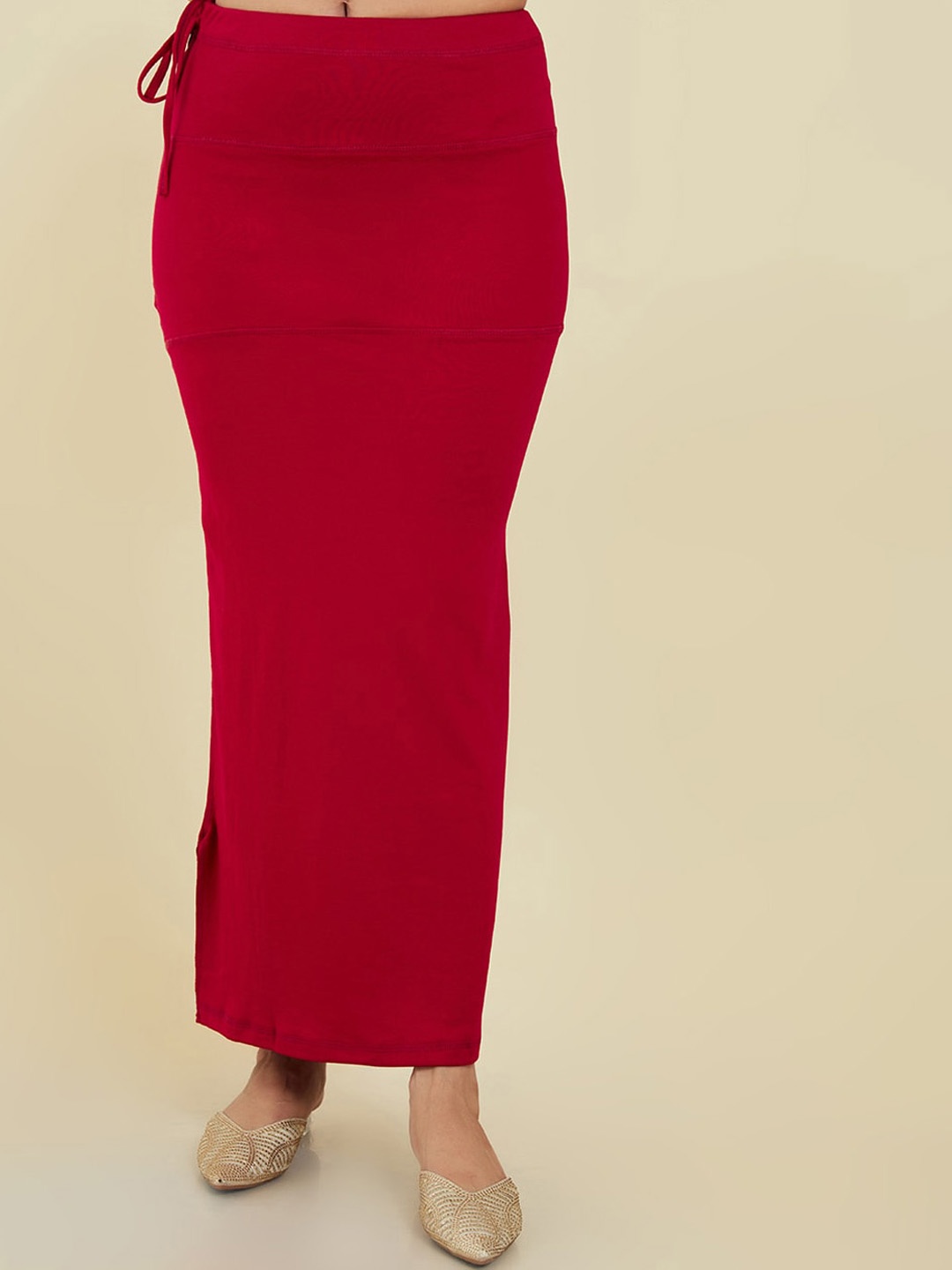 

Soch Women Side Slit Cotton Saree Shapewear, Maroon