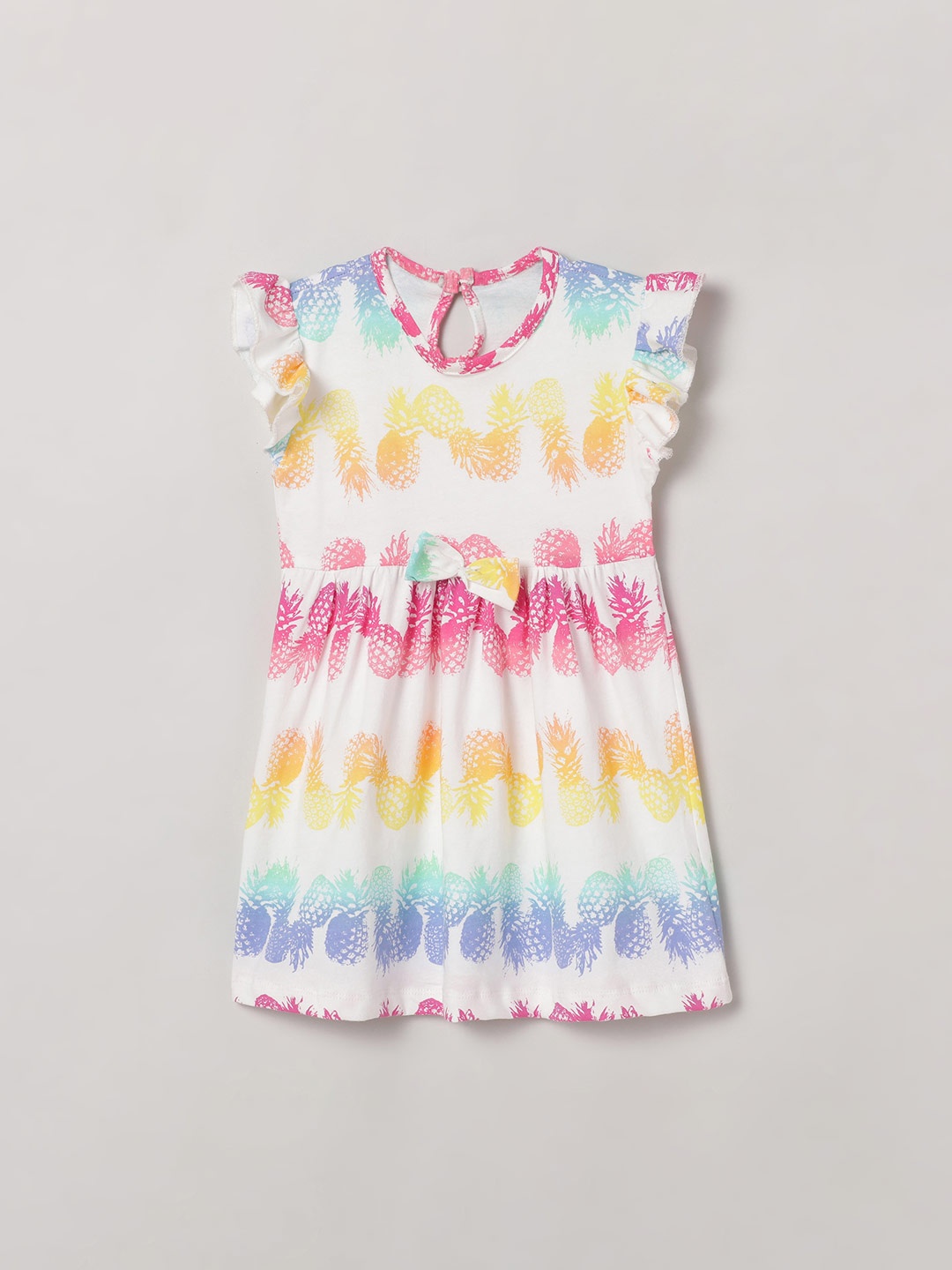 

The Boo Boo Club Girls Tropical Printed Fit & Flare Dress, White