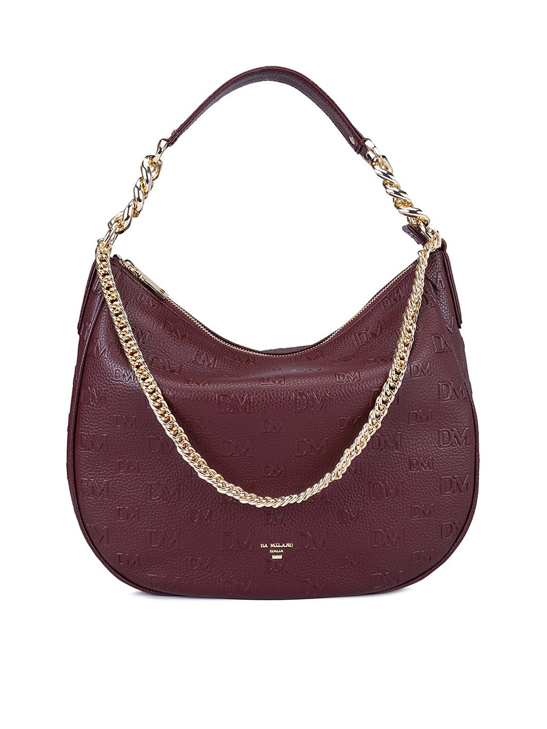 

Da Milano Textured Leather Shoulder Bag, Maroon