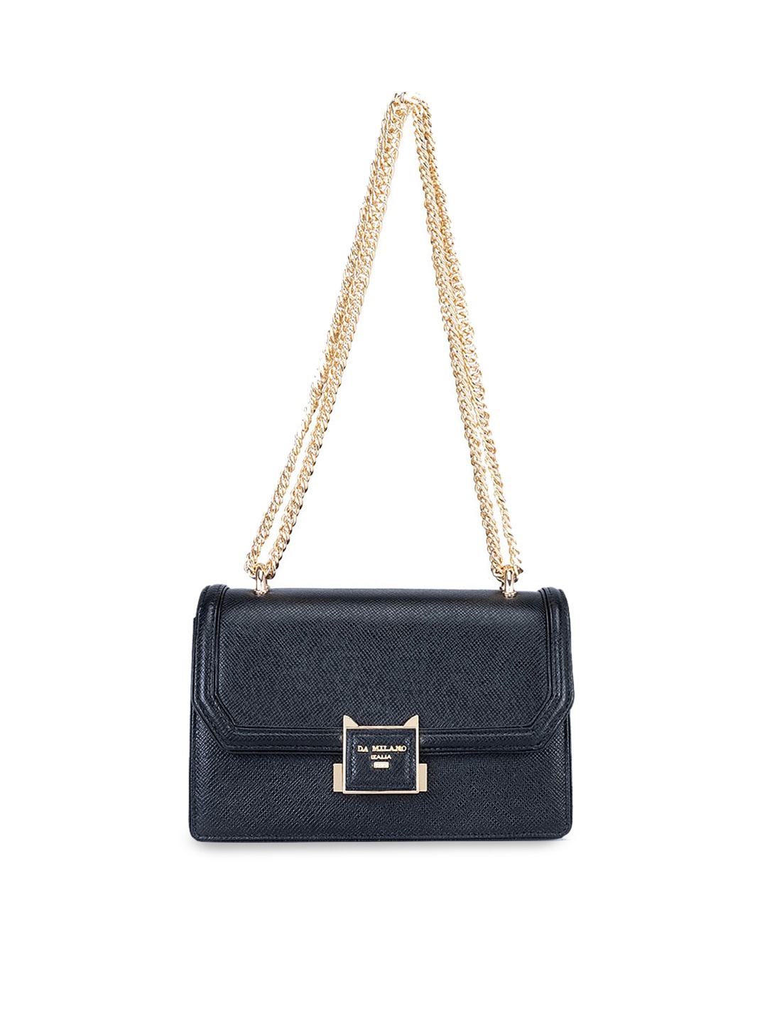 

Da Milano Textured Leather Sling Bag, Black