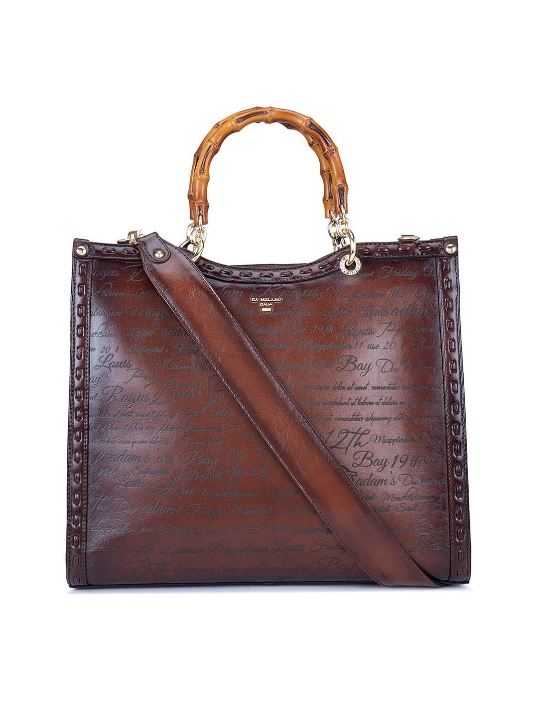 

Da Milano Textured Leather Shoulder Bag, Brown
