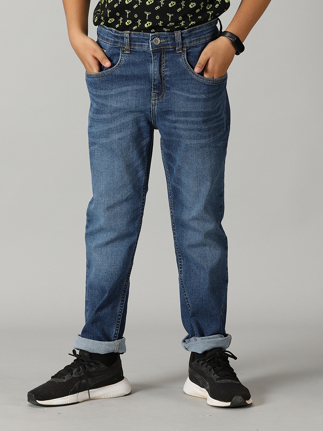 

KiddoPanti Boys Jean Clean Look Stretchable Jeans, Blue