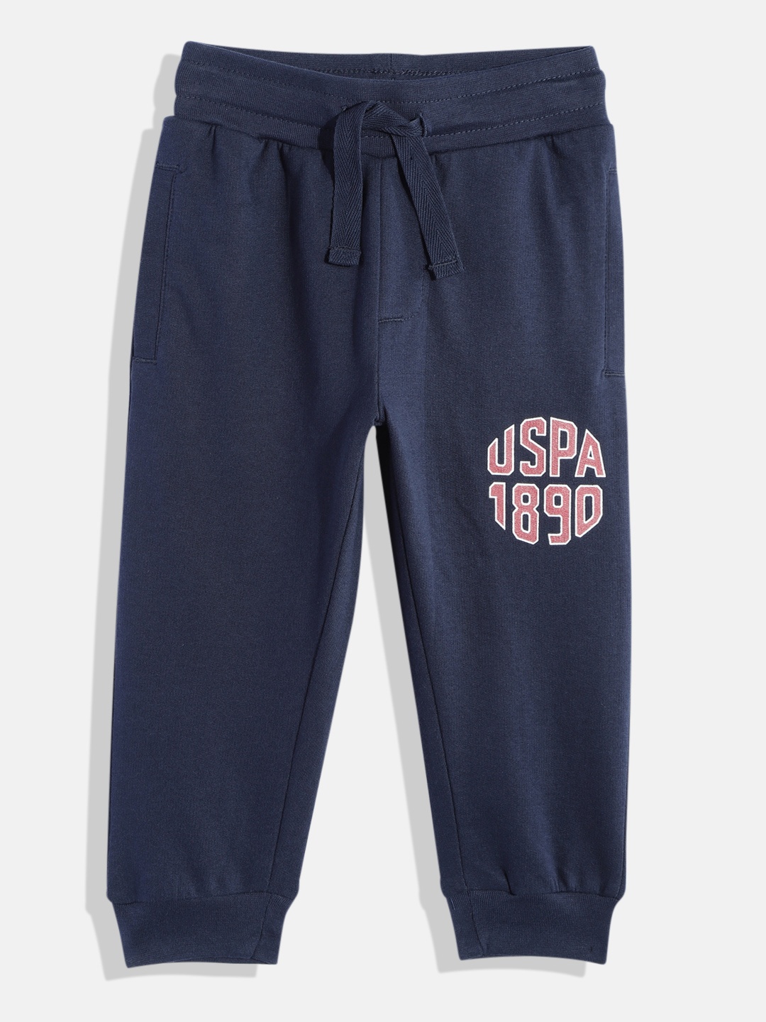 

U.S. Polo Assn. Kids Boys Brand Logo Printed Pure Cotton Joggers, Navy blue