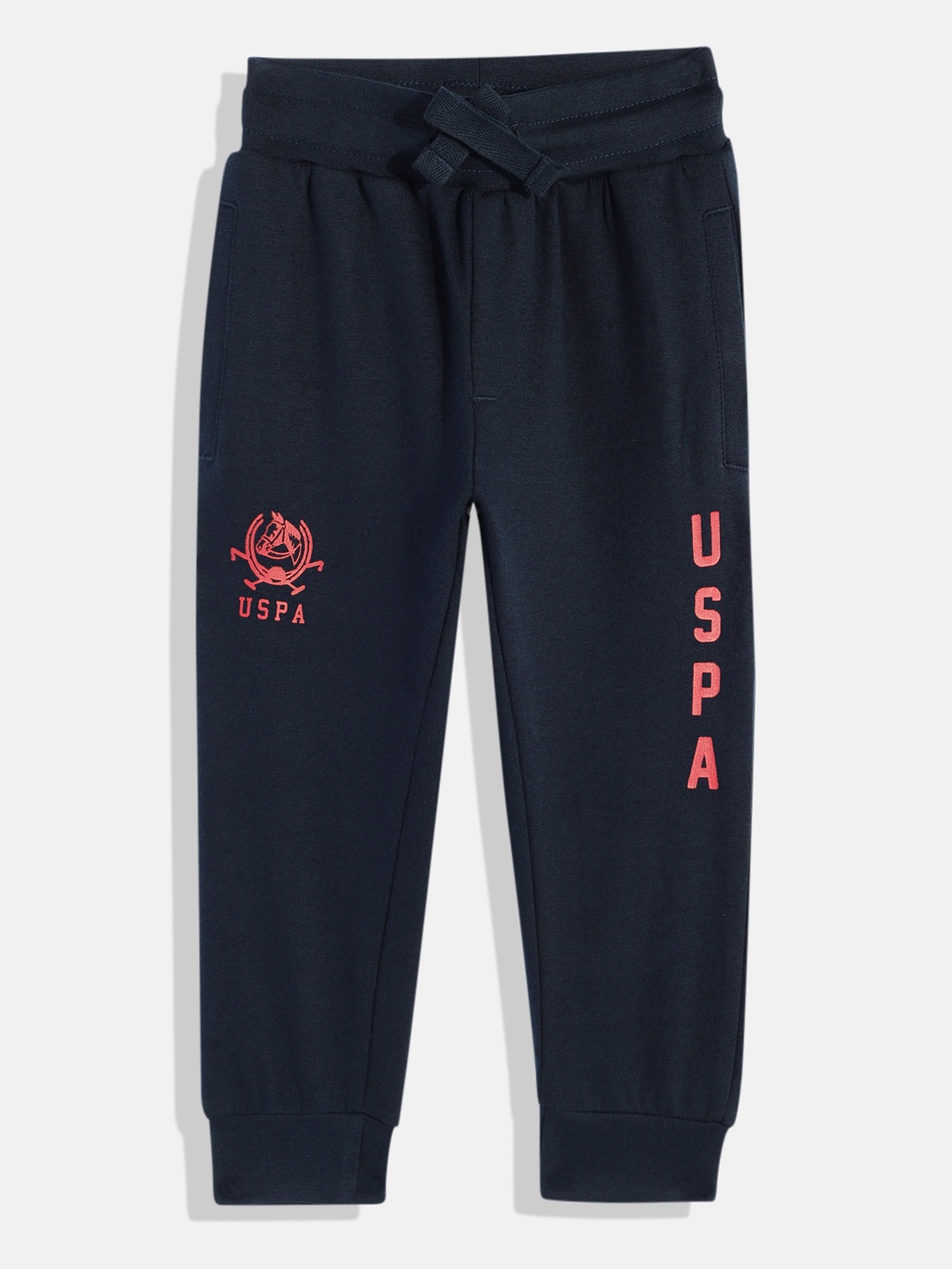 

U.S. Polo Assn. Kids Boys Brand Logo Printed Pure Cotton Joggers, Navy blue