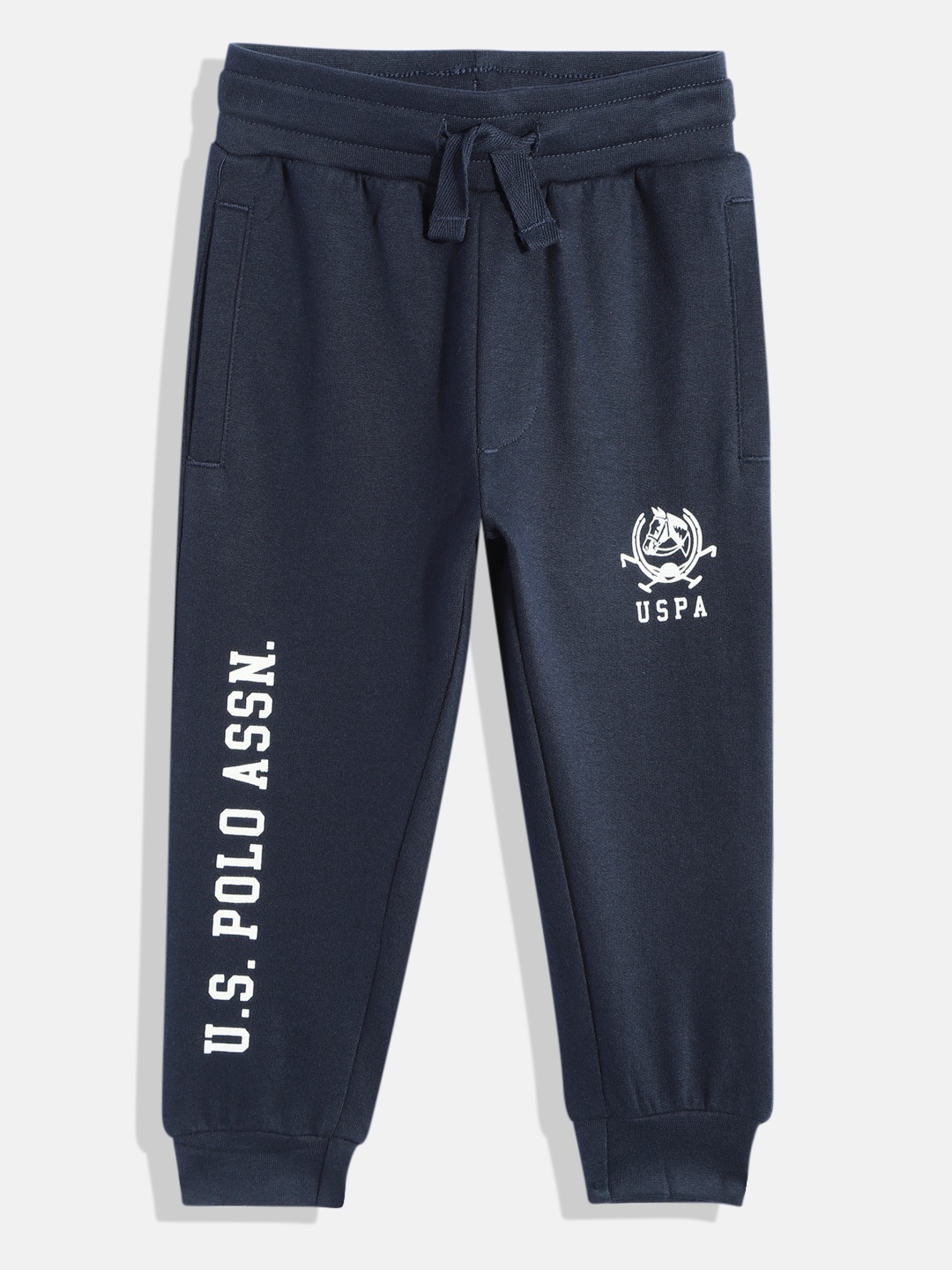 

U.S. Polo Assn. Kids Boys Brand Logo Printed Pure Cotton Joggers, Navy blue