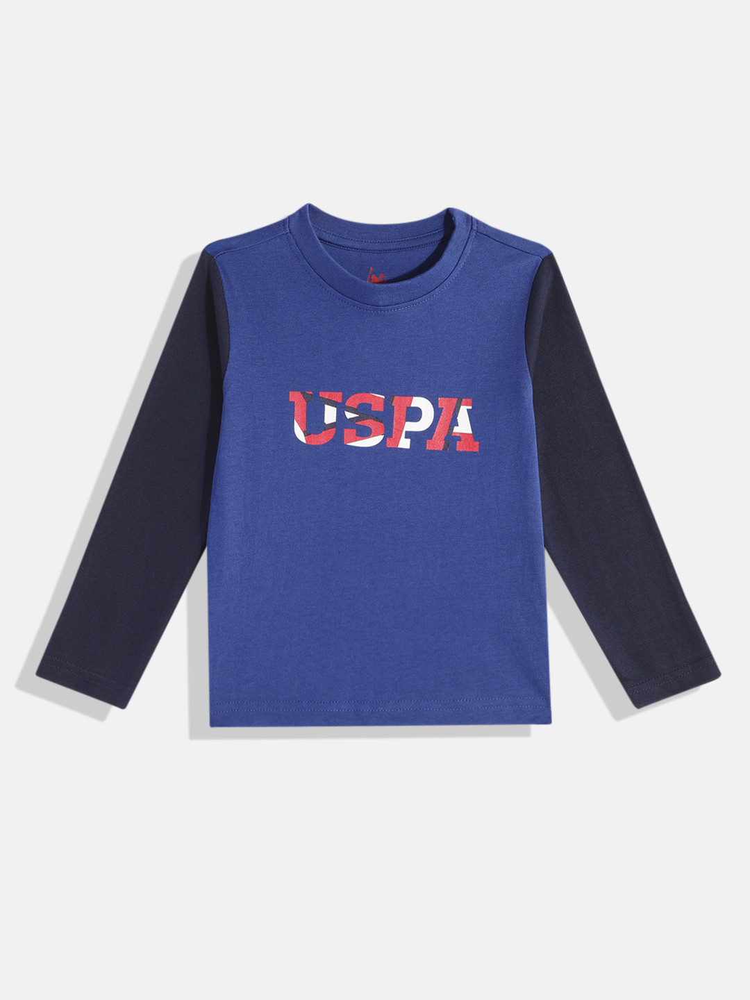 

U.S. Polo Assn. Kids Boys Brand Logo Printed Pure Cotton T-shirt, Blue