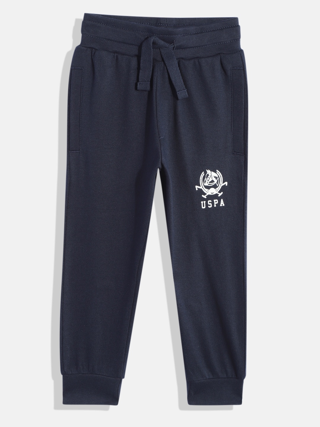 

U.S. Polo Assn. Kids Boys Brand Logo Printed Pure Cotton Joggers, Navy blue