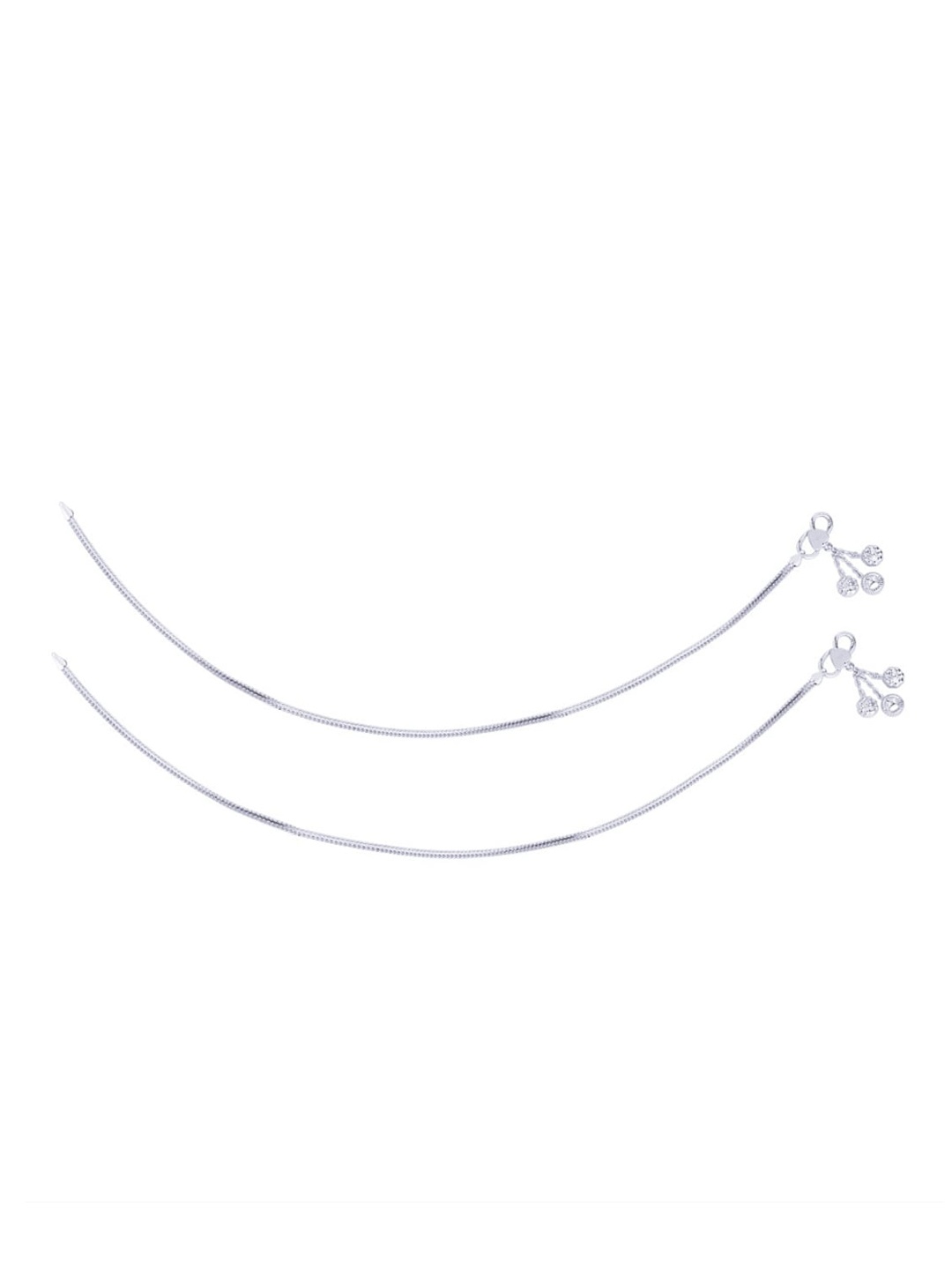 

Taraash Set of 2 925 Sterling Silver Anklets