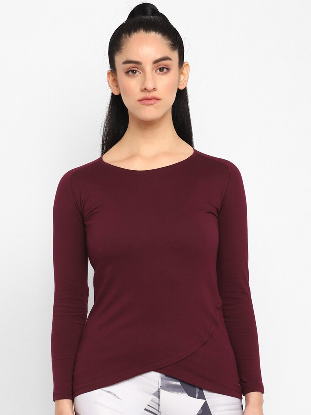 

appulse Round Neck Cotton T-shirt, Maroon