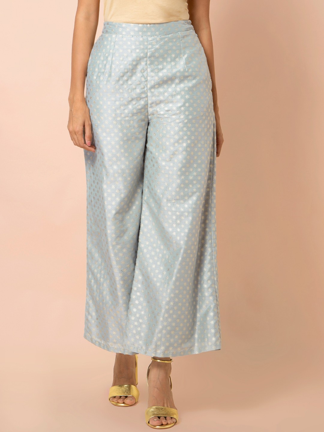 

INDYA Women Grey Ethnic Motifs Printed Trousers