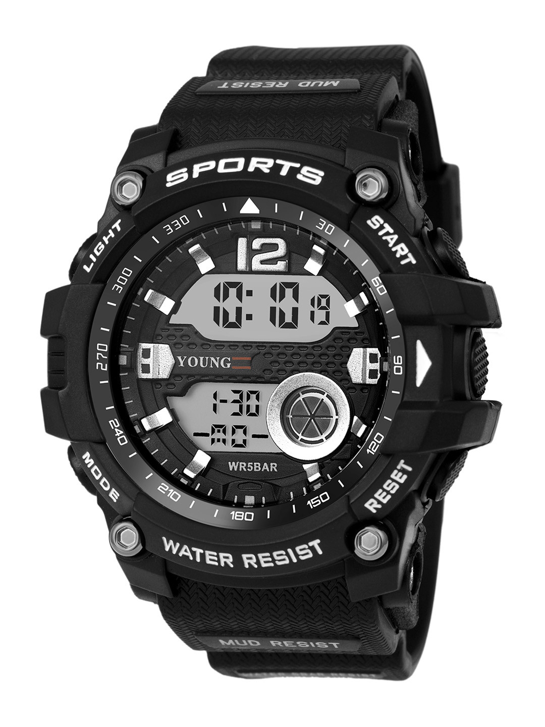 

YOUNG MISSION Kids Straps Digital LED Backlight Watch YOUNG MISSION DIGITAL WATCH, Black