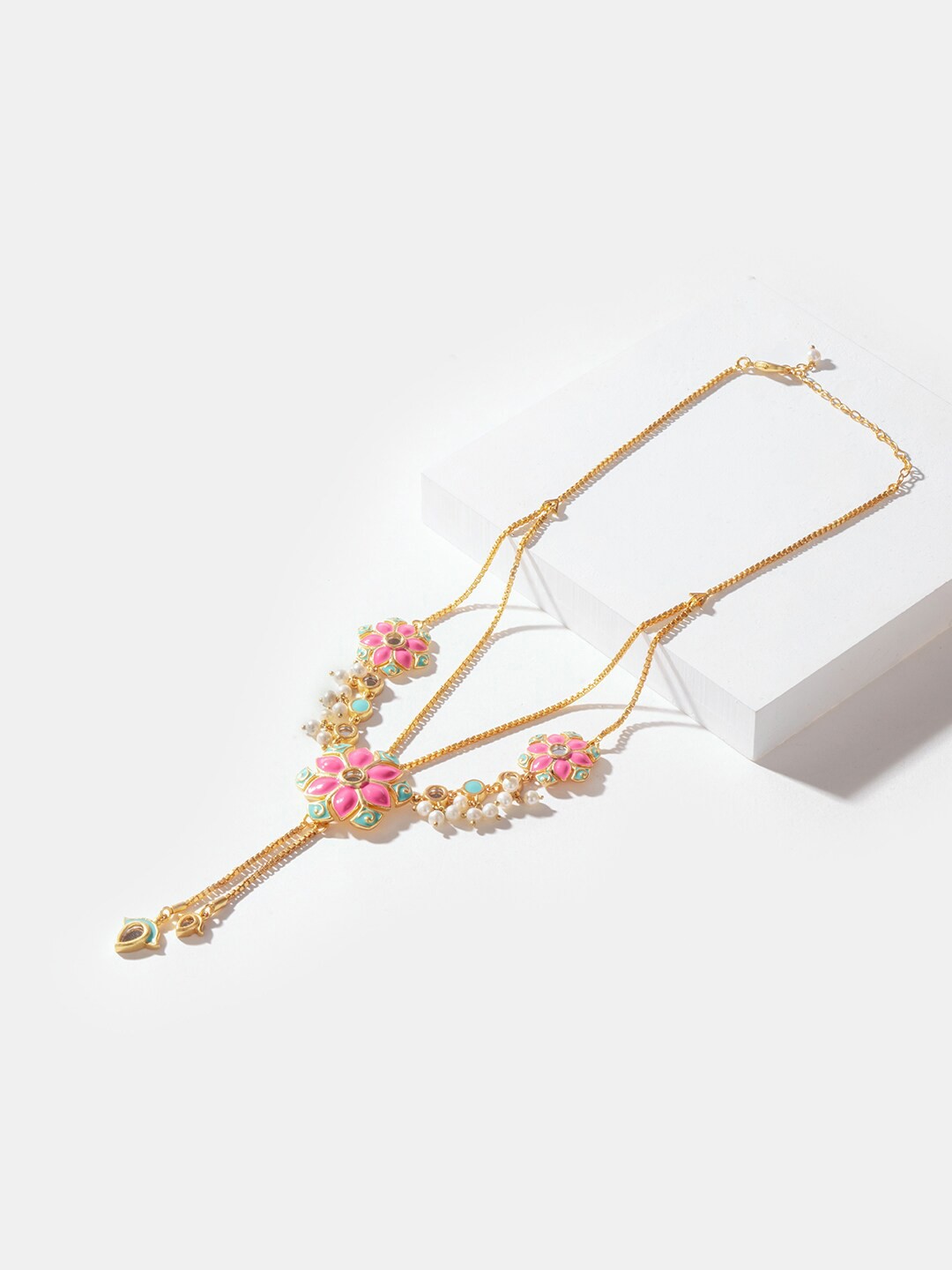 

SHAYA Brass Gold-Plated Gal Mithi Necklace, Pink