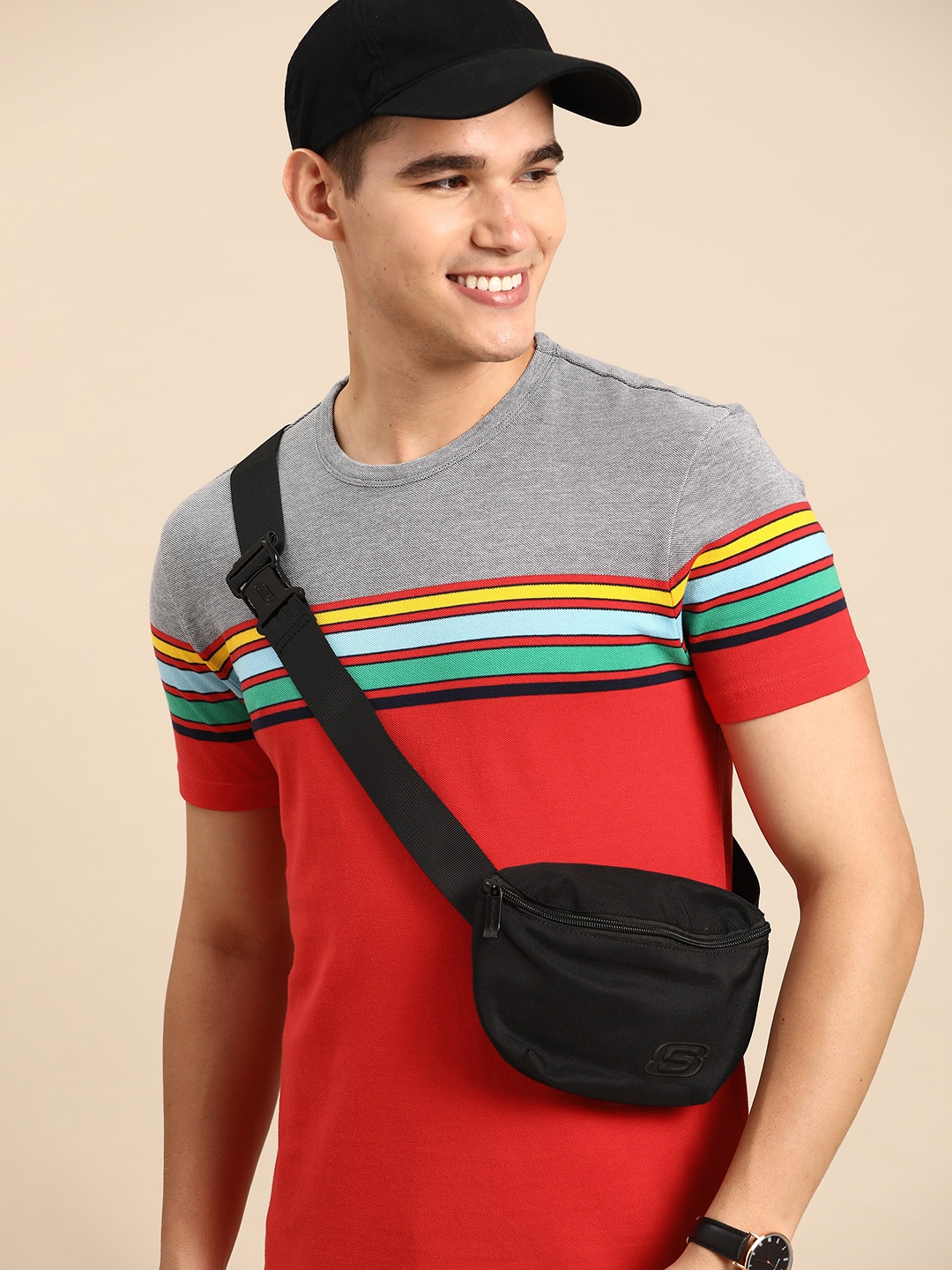 

United Colors of Benetton Striped Pure Cotton T-shirt, Red