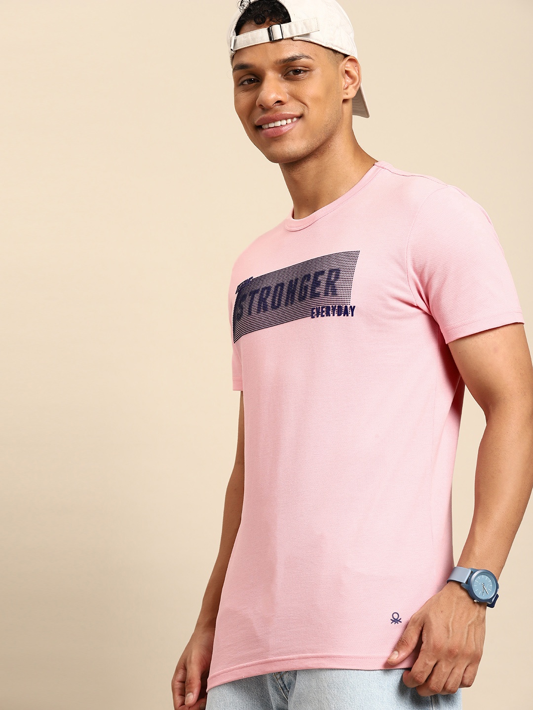 

United Colors of Benetton Printed Pure Cotton T-shirt, Pink